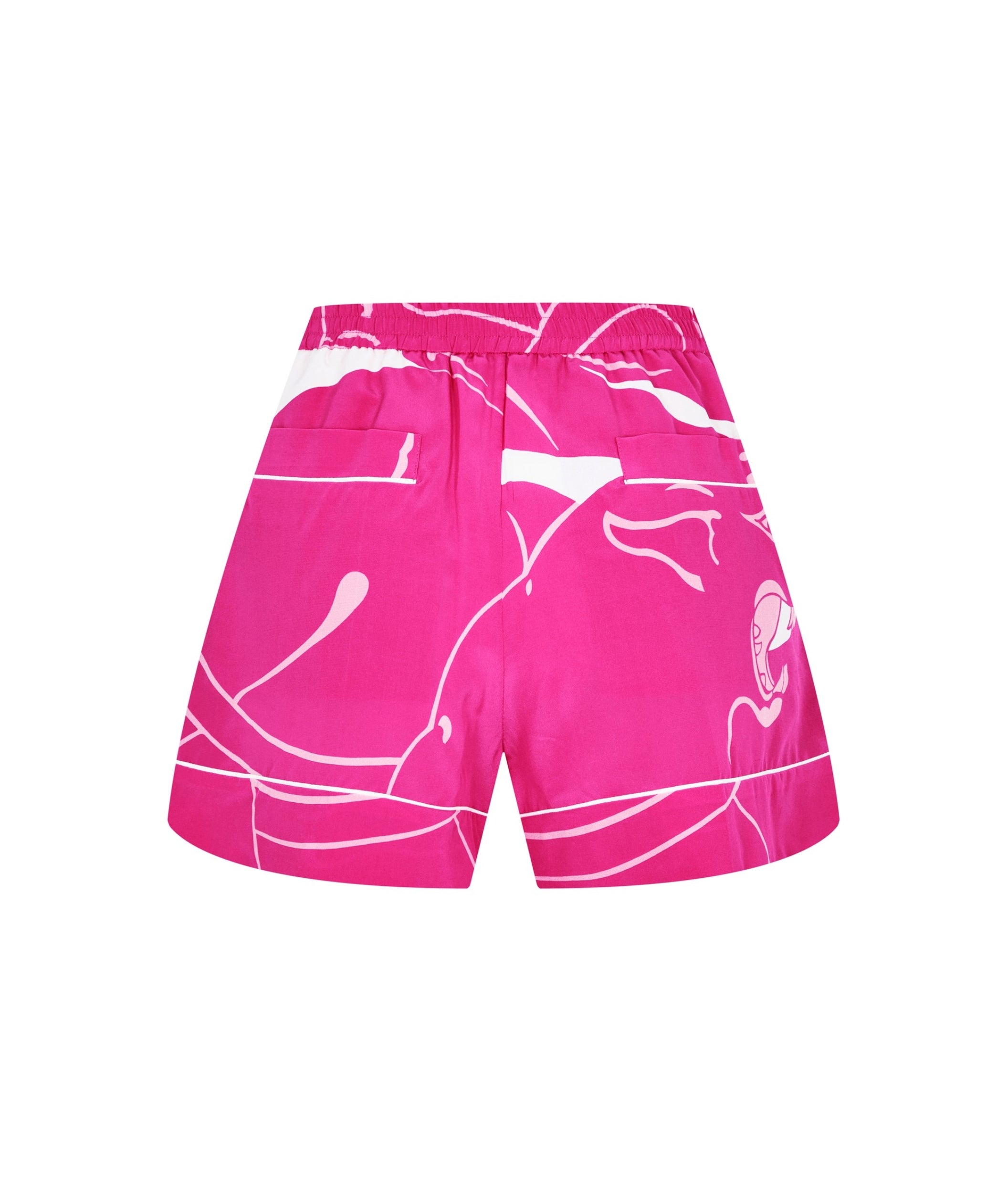 LUXURY HUB VALENTINO PANTHER CREPE DE CHINE SHORTS