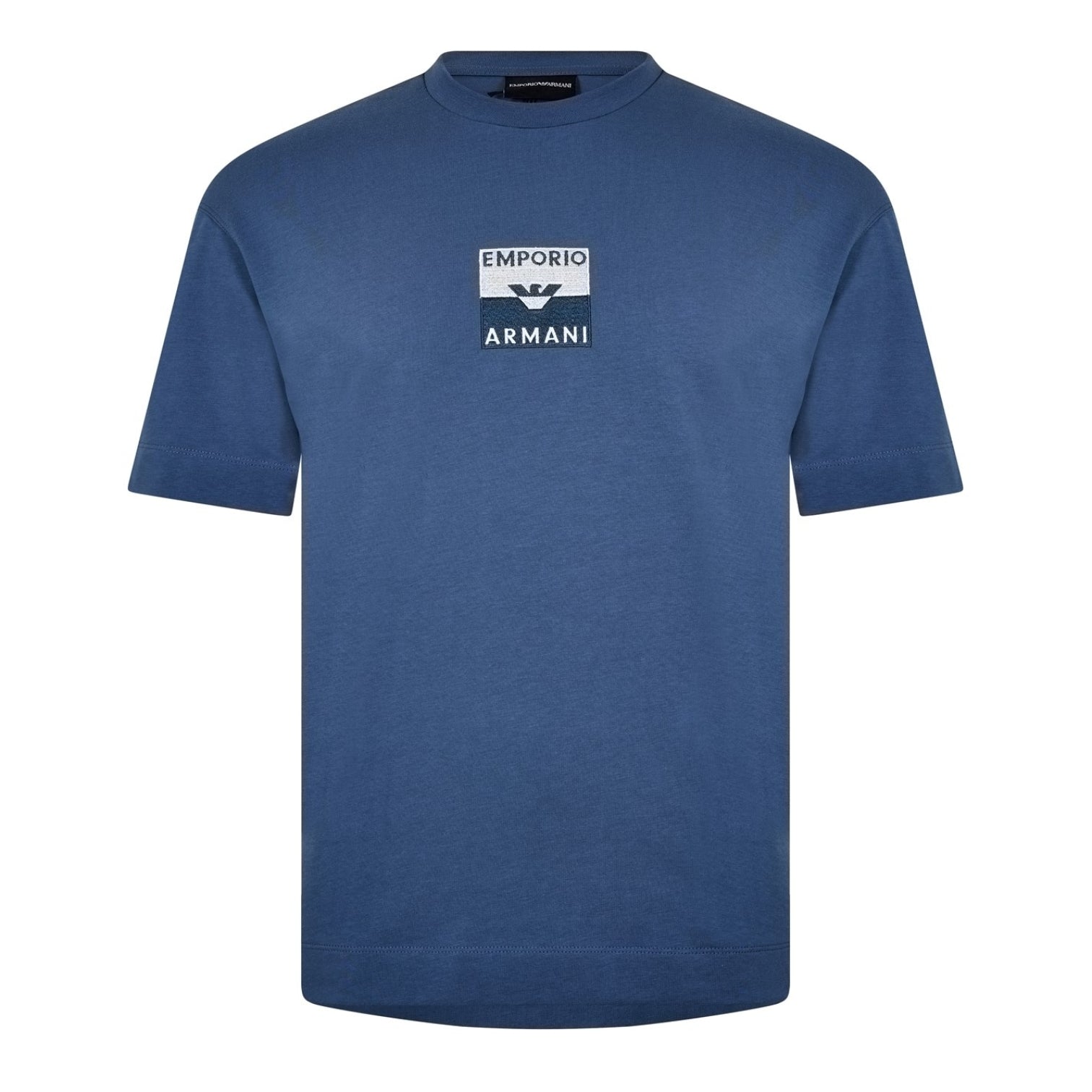 LUXURY HUB EMPORIO ARMANI EMBROIDERED LOGO TEE