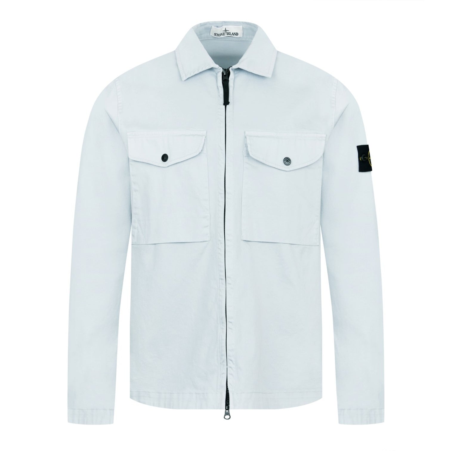 LUXURY HUB STONE ISLAND STRETCH COTTON SATIN OVERSHIRT