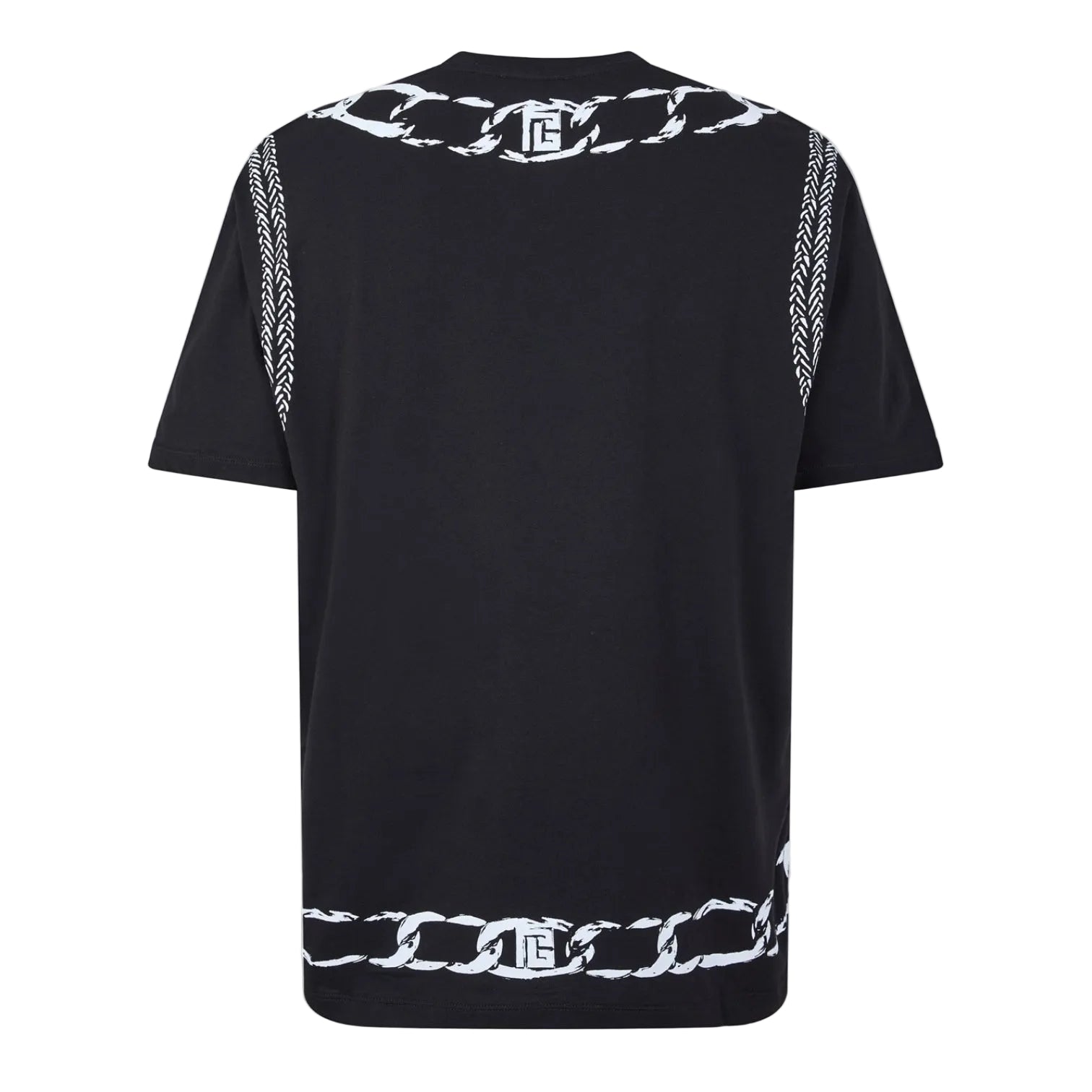LUXURY HUB BALMAIN MEN'S FOULARD FOULARD PATTERN T-SHIRT