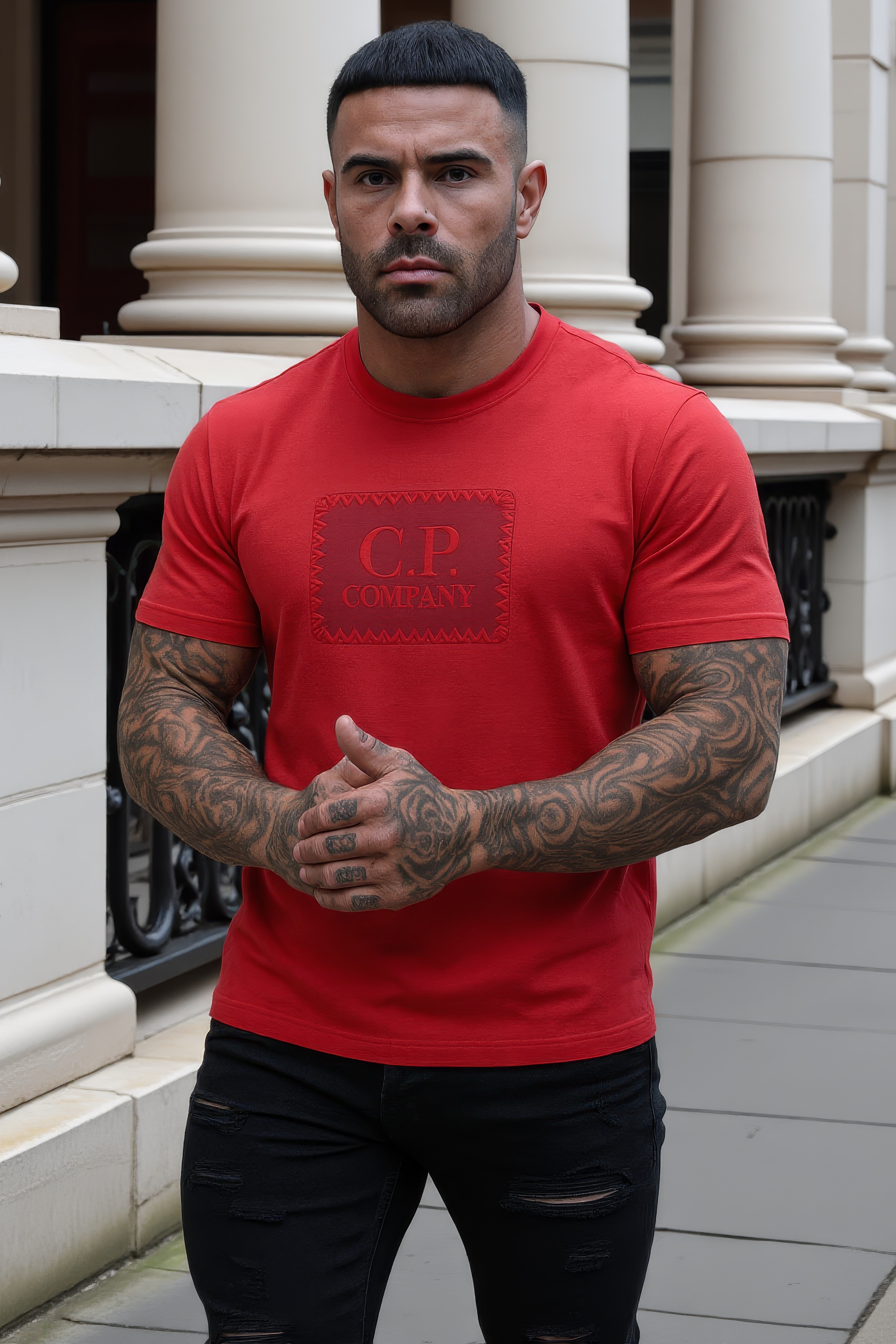 LUXURY HUB CP COMPANY BLOCK LOGO TEE