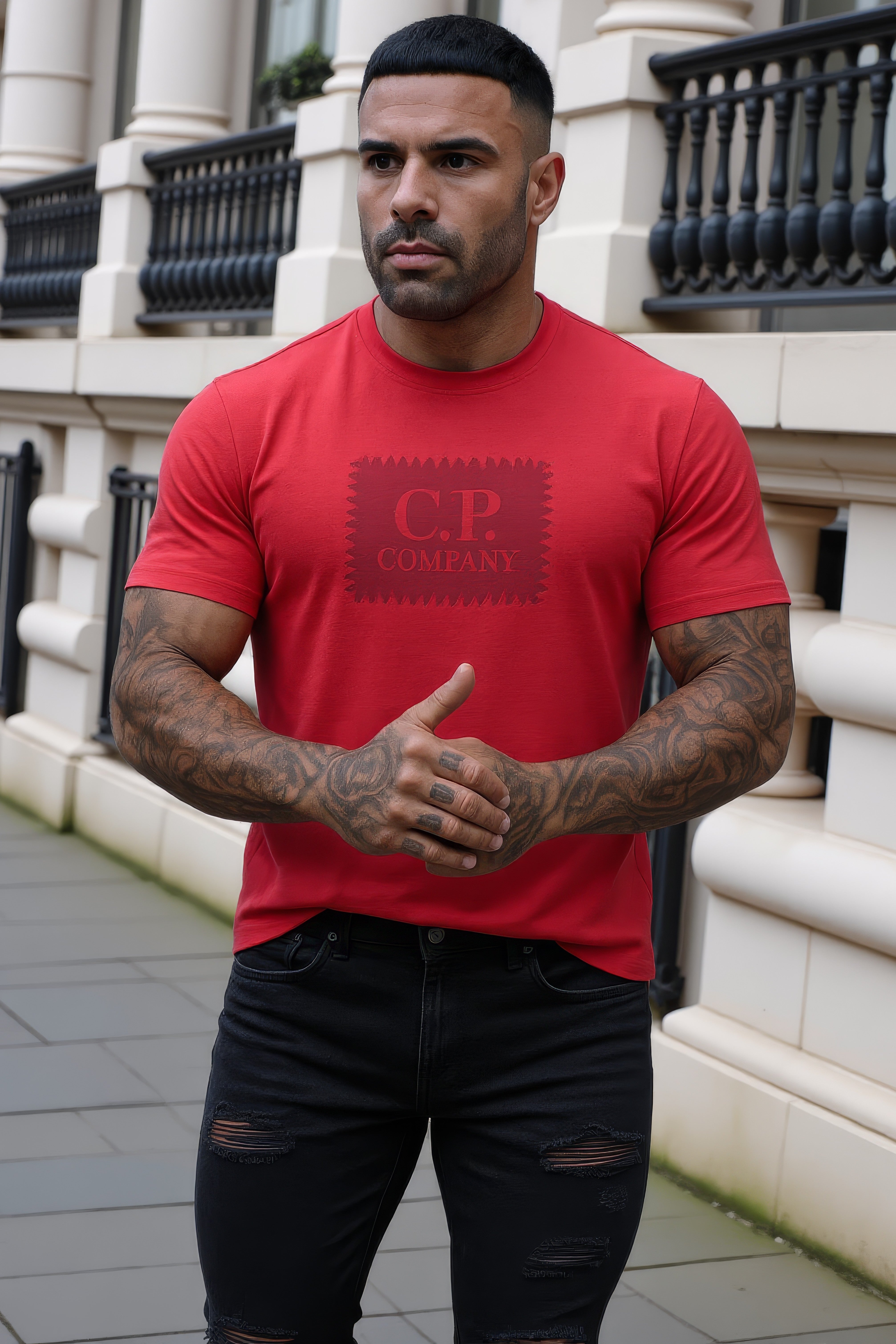 LUXURY HUB CP COMPANY BLOCK LOGO TEE