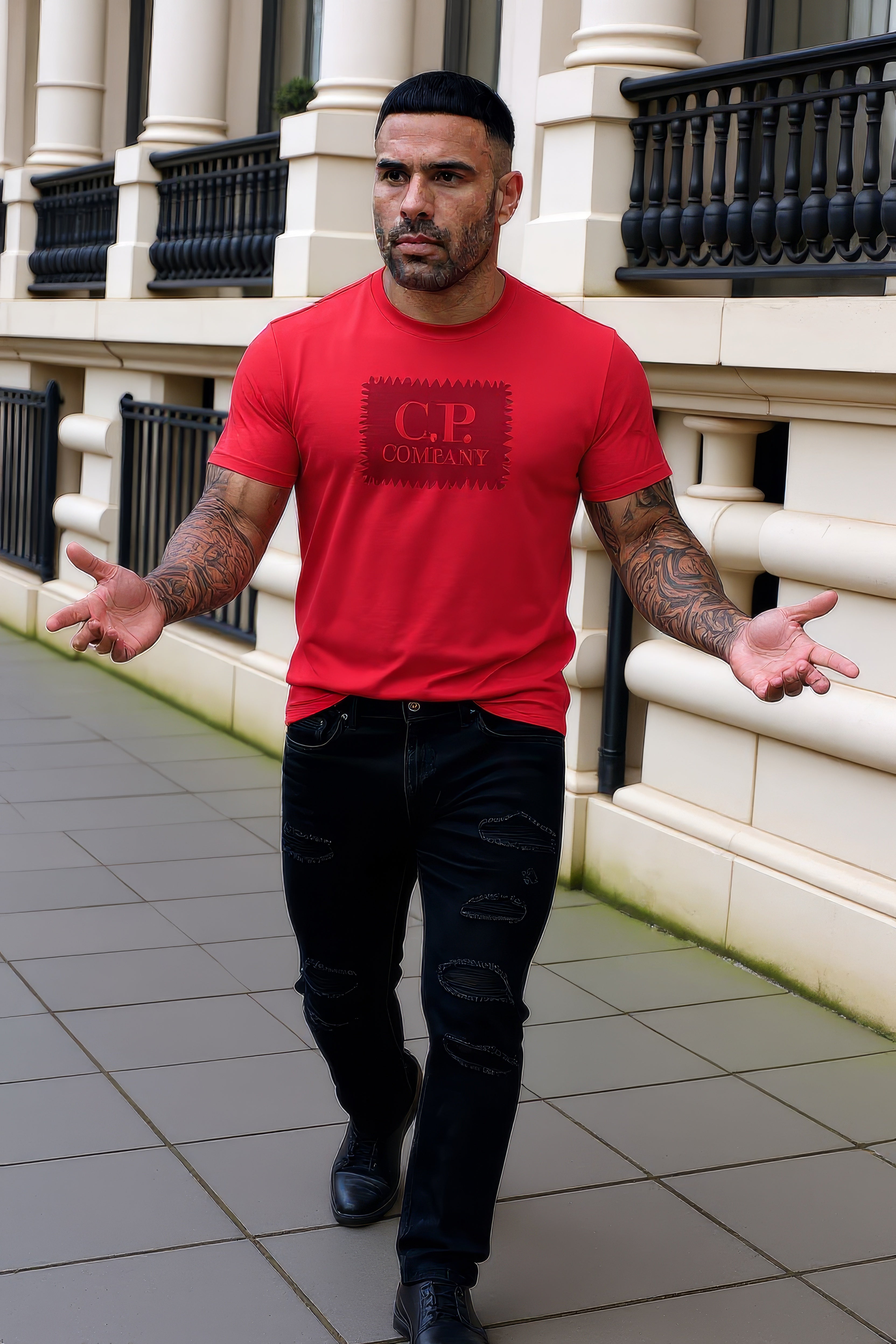 LUXURY HUB CP COMPANY BLOCK LOGO TEE