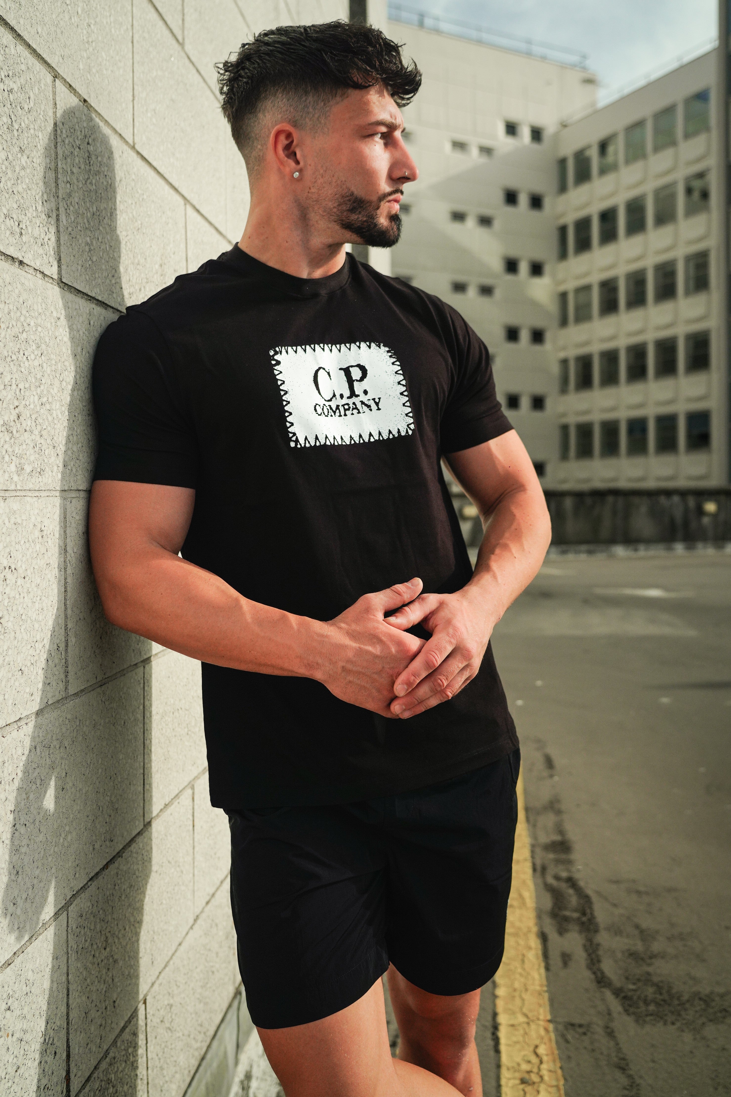 LUXURY HUB CP COMPANY BLOCK LOGO TEE
