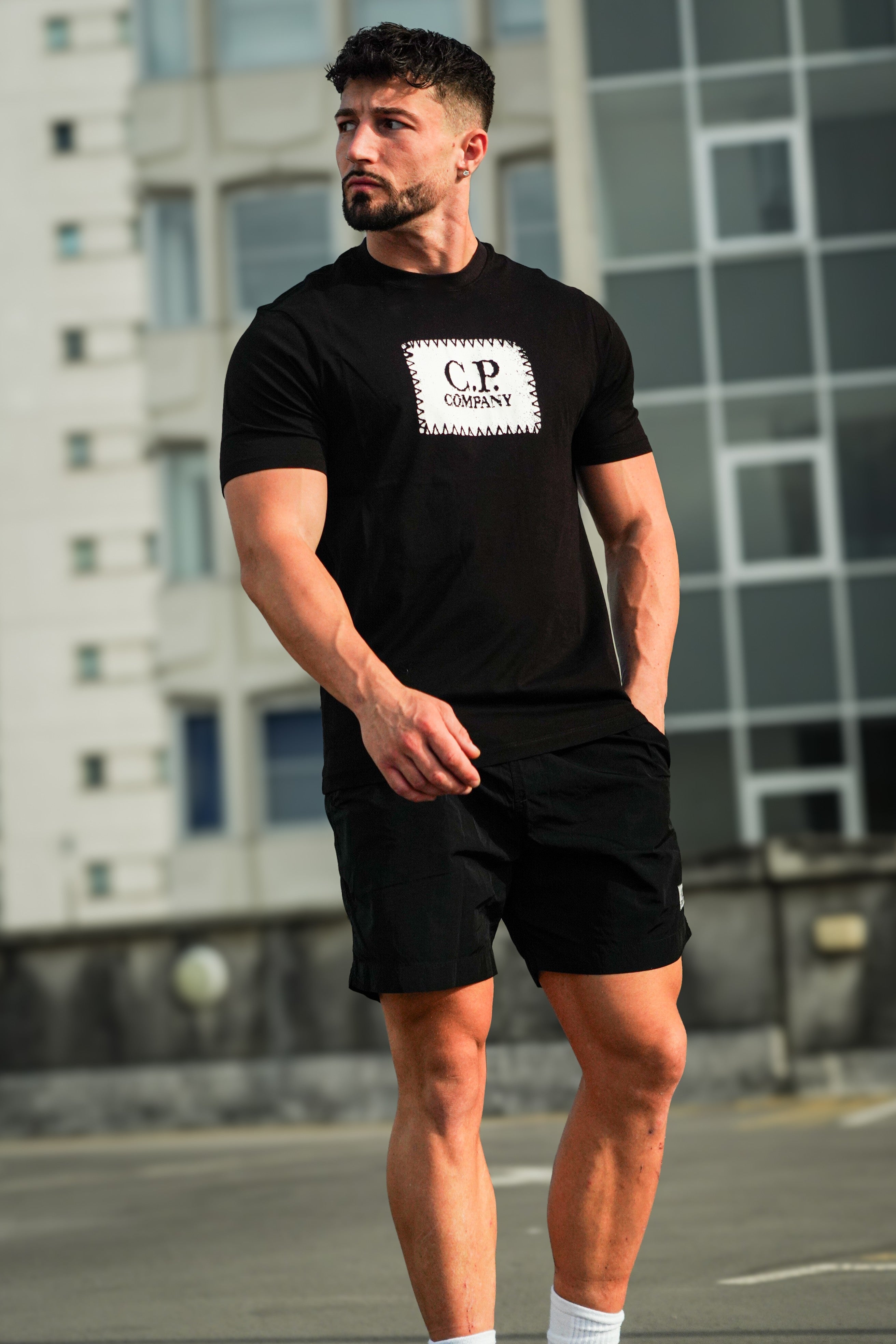 LUXURY HUB CP COMPANY BLOCK LOGO TEE