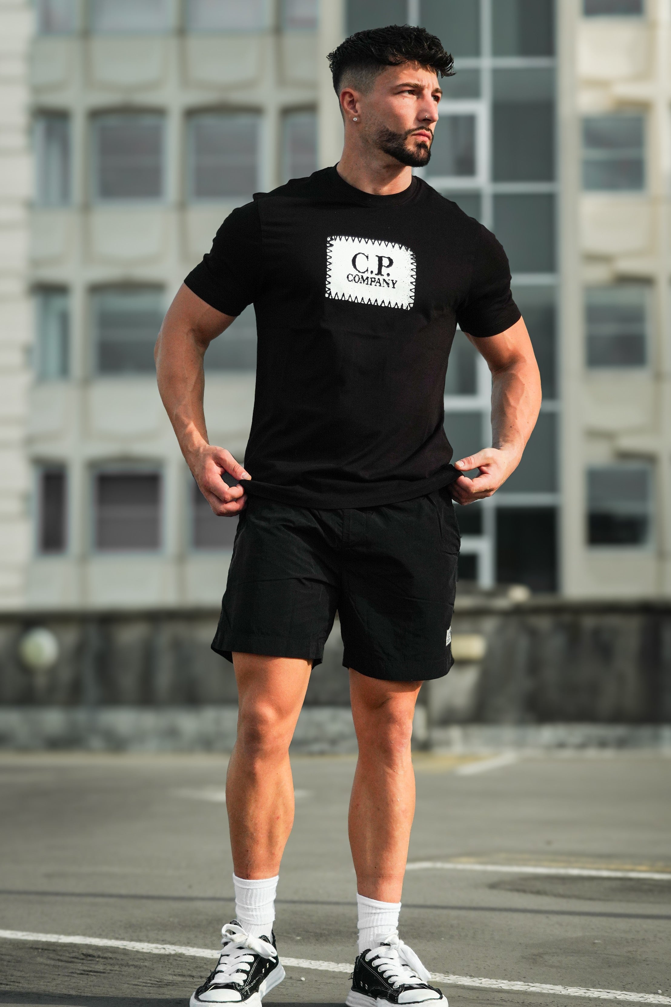 LUXURY HUB CP COMPANY BLOCK LOGO TEE