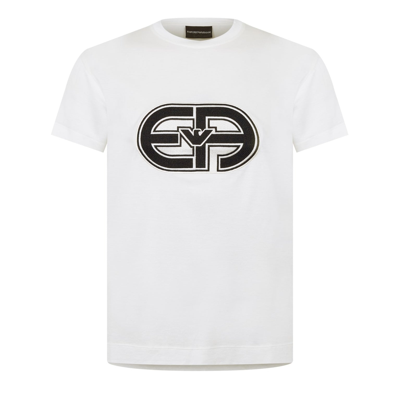 LUXURY HUB EMPORIO ARMANI EMBROIDERED SHORT SLEEVE TEE