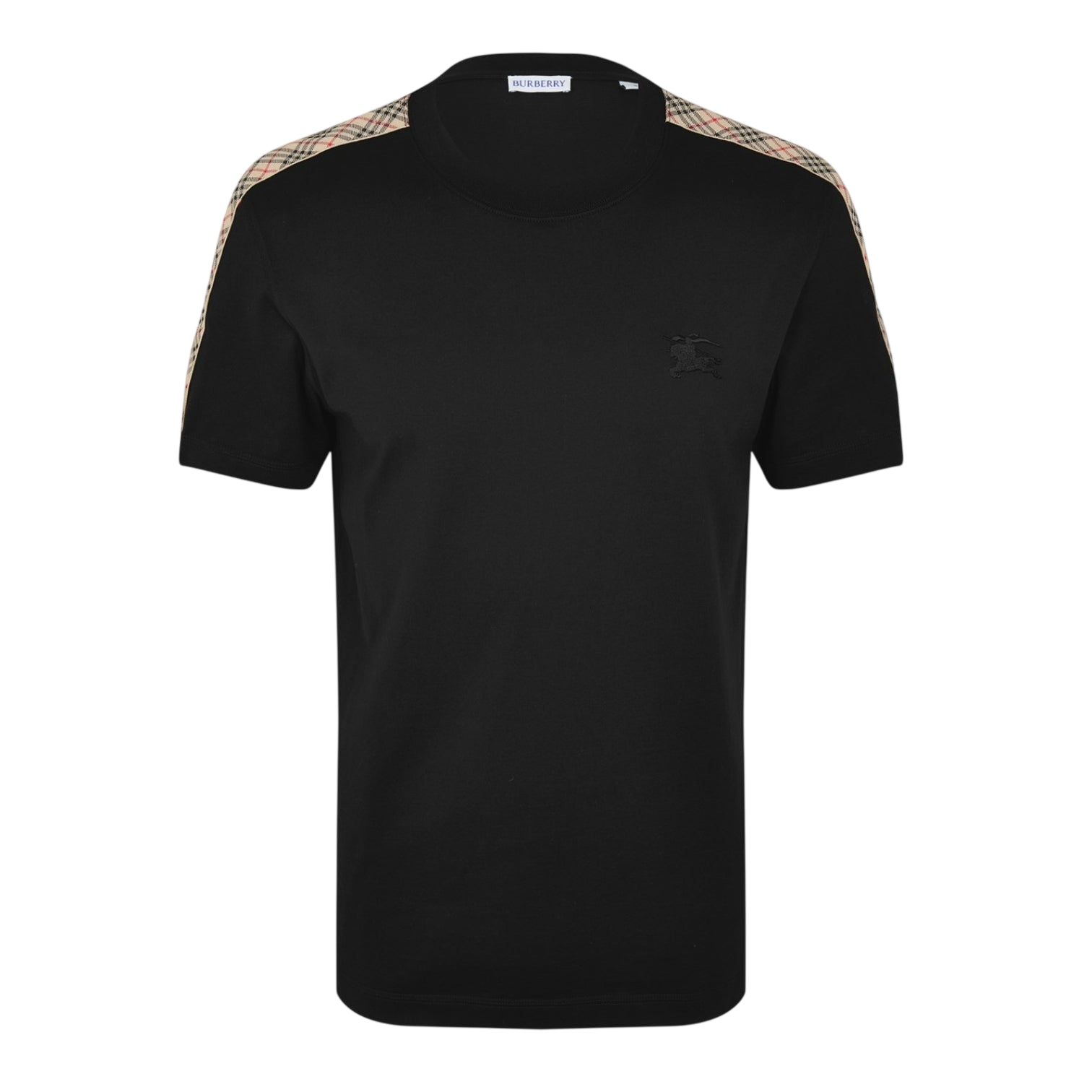 LUXURY HUB BURBERRY MEN'S CHECK TAPE TEE