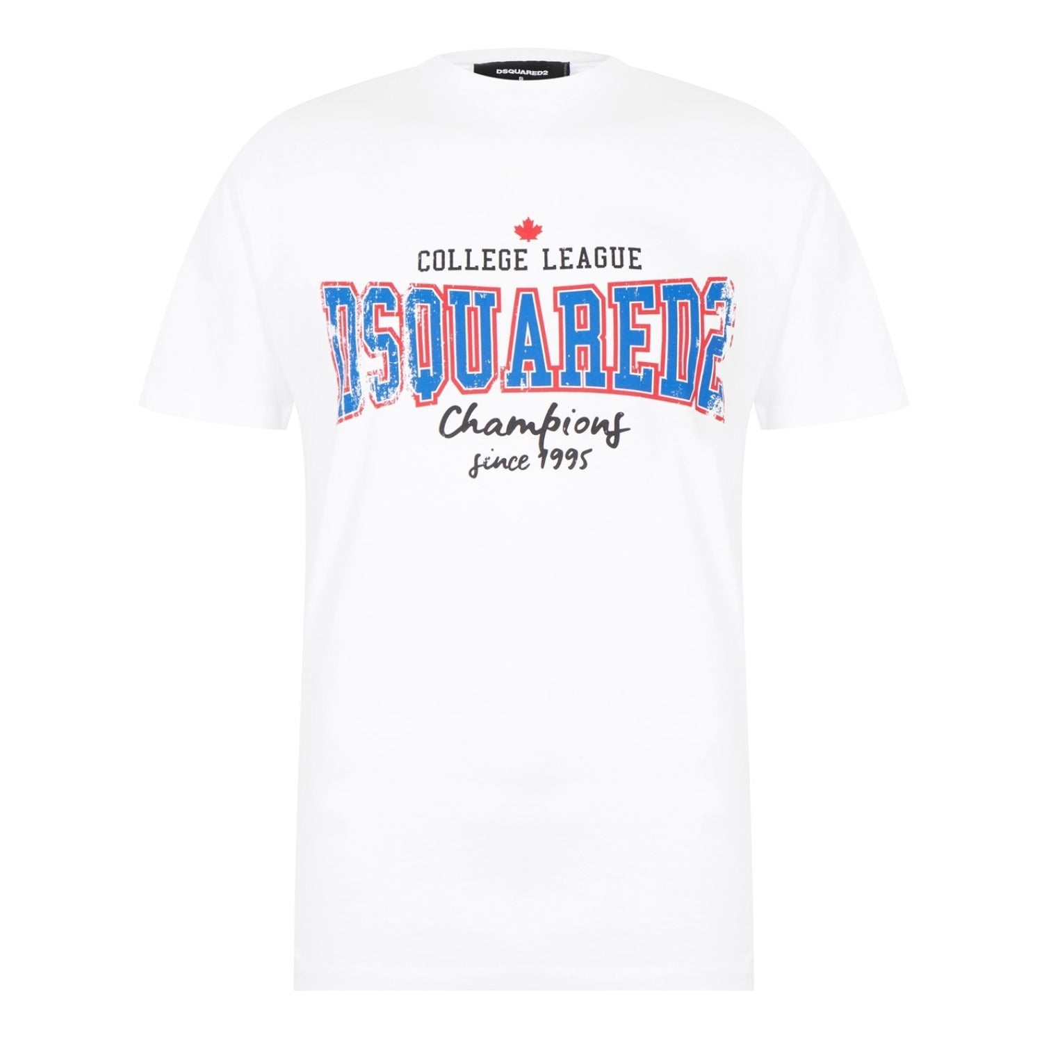 LUXURY HUB DSQUARED2 COLLEGE PRINT COTTON TEE