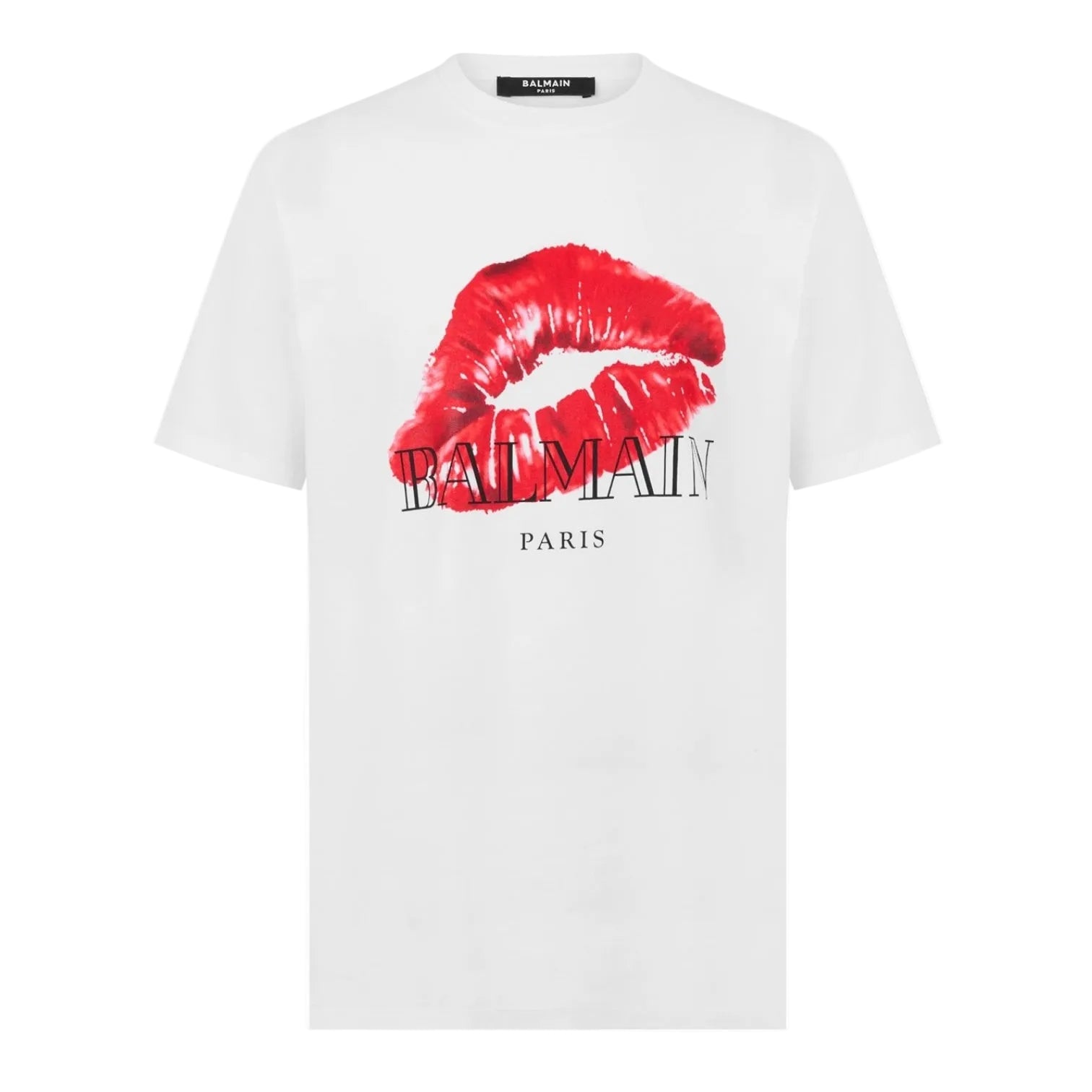 LUXURY HUB BALMAIN KISS LOGO T- SHIRT