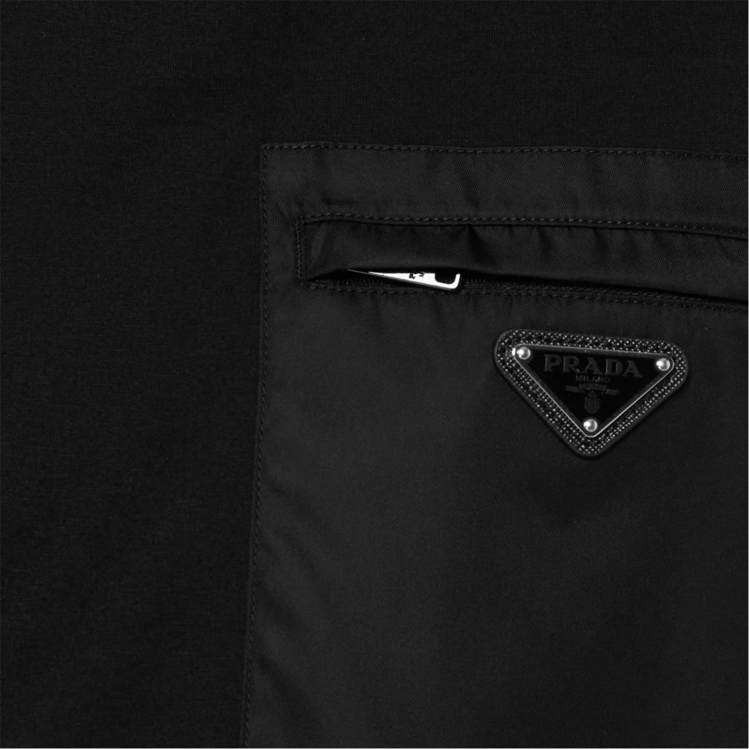 LUXURY HUB  PRADA BADGE POCKET TEE