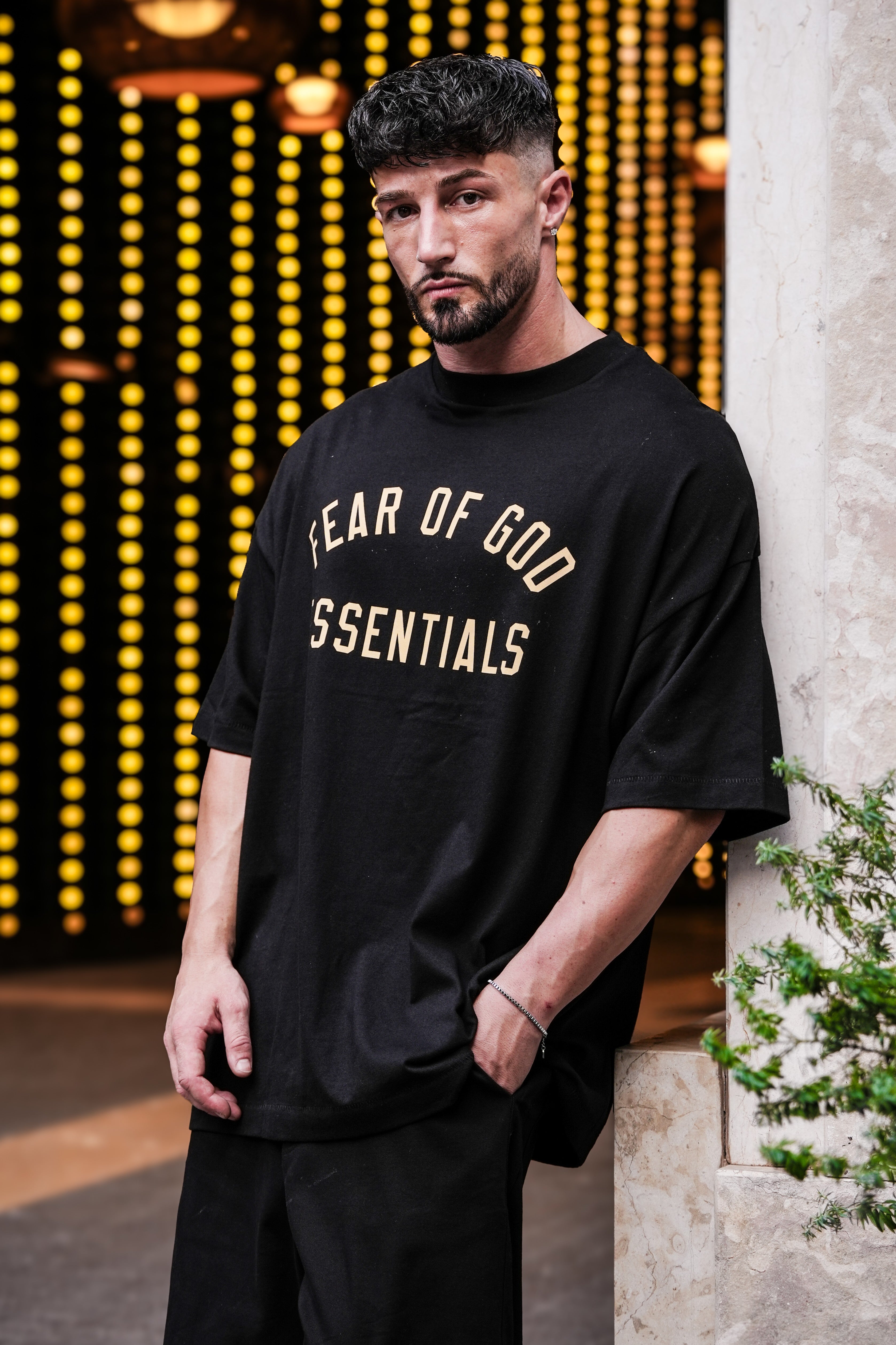LUXURY HUB FEAR OF GOD ESSENTIALS JERSEY CREWNECK TEE