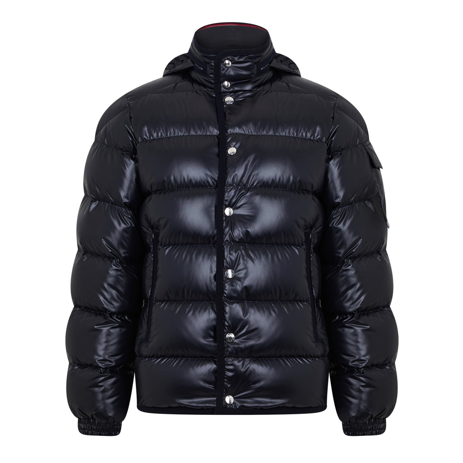 LUXURY HUB MONCLER MEN'S GOURETTE GOOSE DOWN CONCEALED HOOD SHORT PUFFER JACKET