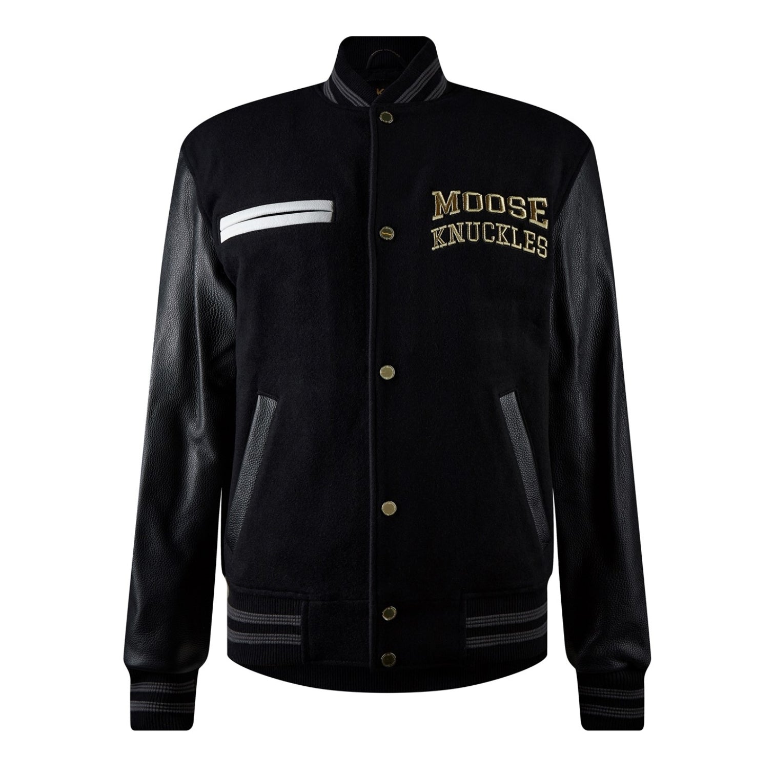 LUXURY HUB MOOSE KNUCKLES MOOSE GOLD VARSITY BOMBER