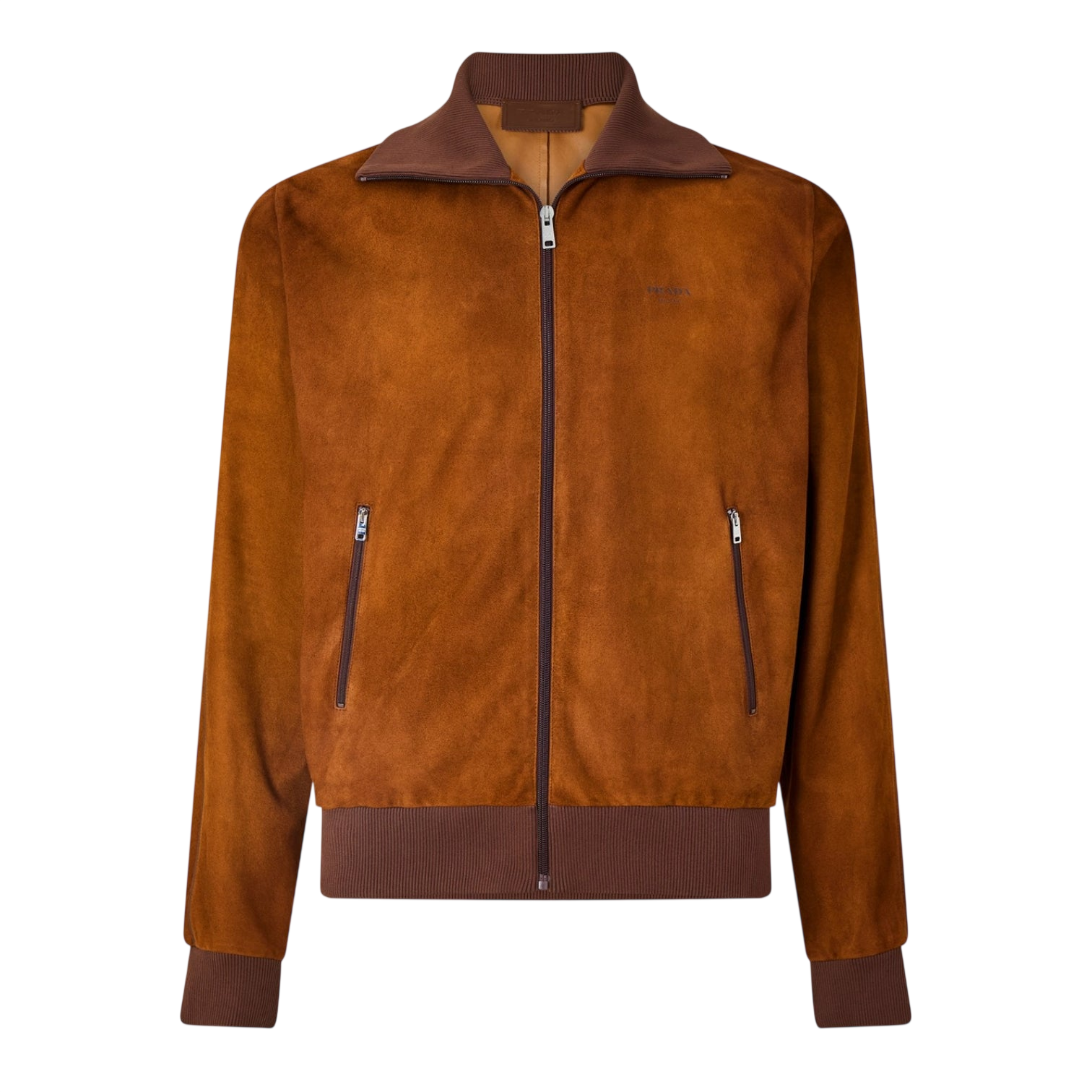 LUXURY HUB PRADA MEN'S  SUEDE BLOUSON LONG SLEEVE LEATHER JACKET