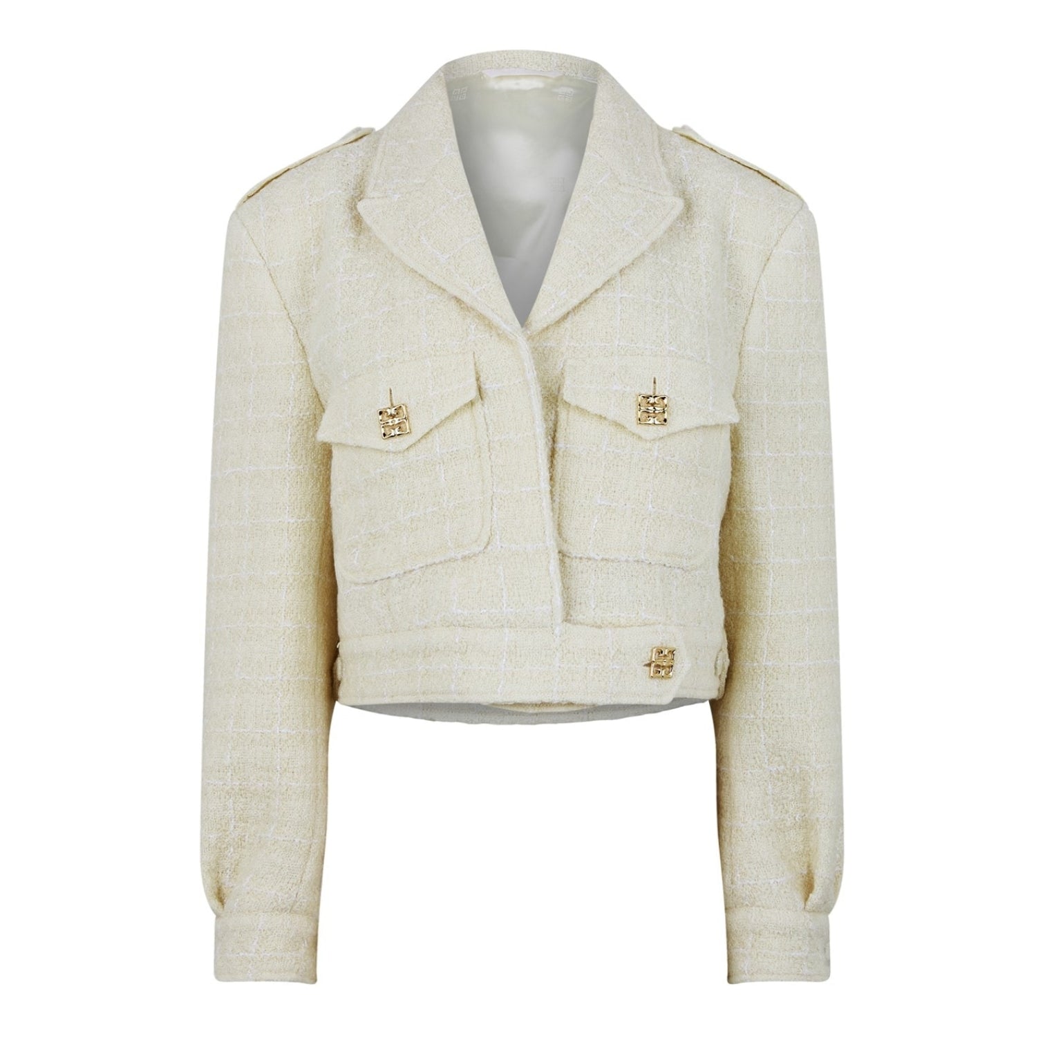 LUXURY HUB GIVENCHY GIV TWEED CROP JACKET