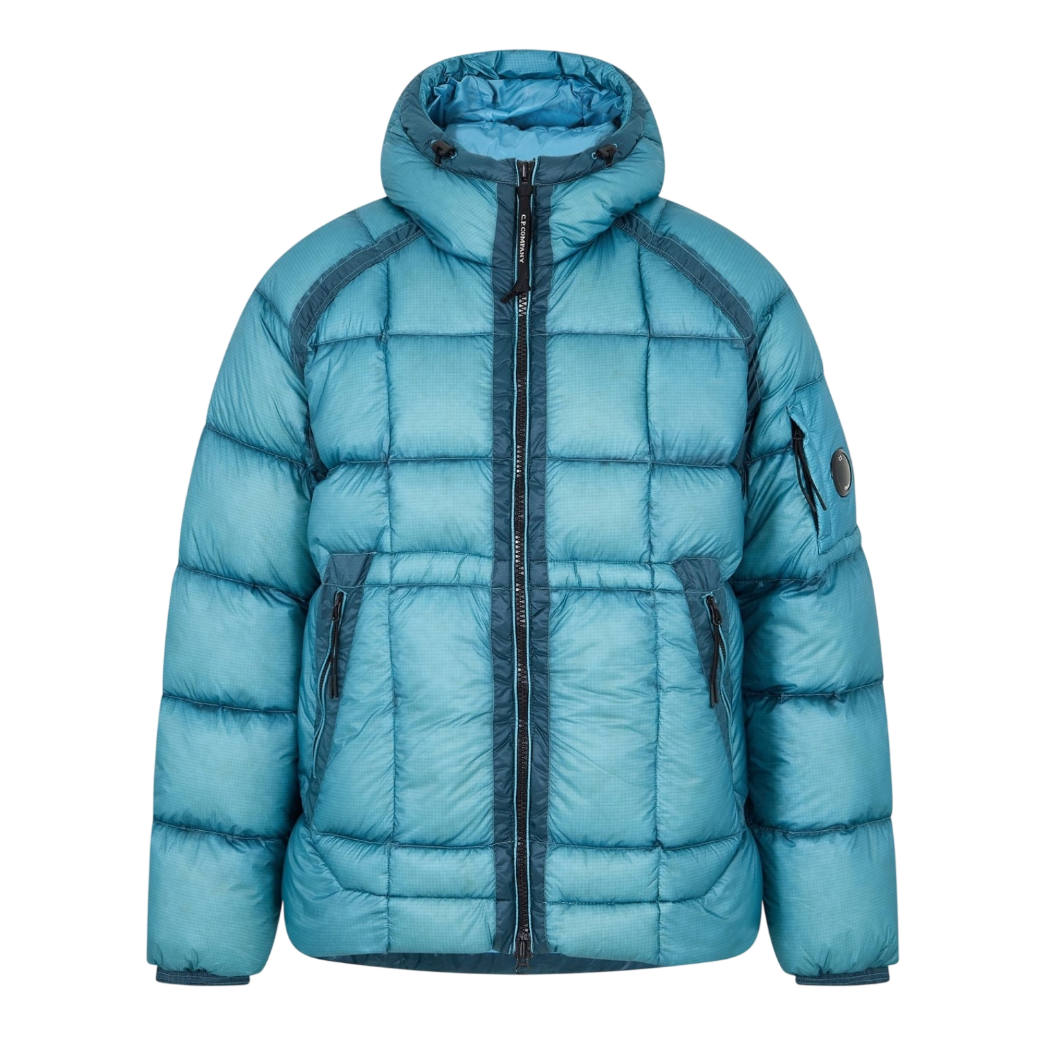 LUXURY HUB CP COMPANY MEN'S DD SHELL MEDIUM DOWN HIP LENGTH HOODED MEDIUM PUFFER JACKET