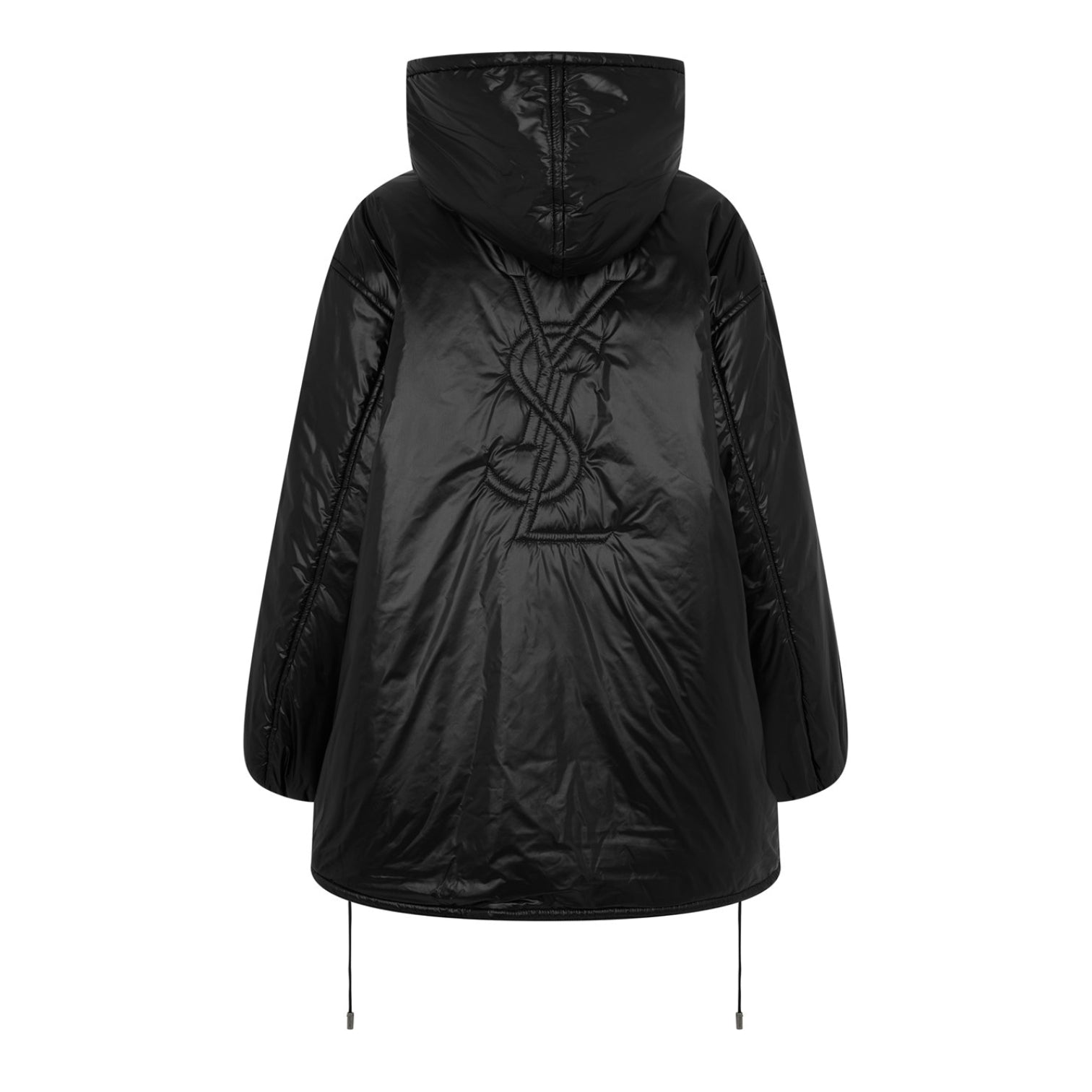 LUXURY HUB SAINT LAURENT NYLON HALF-ZIP ANORAK WITH QUILTED CASSANDRE LOGO