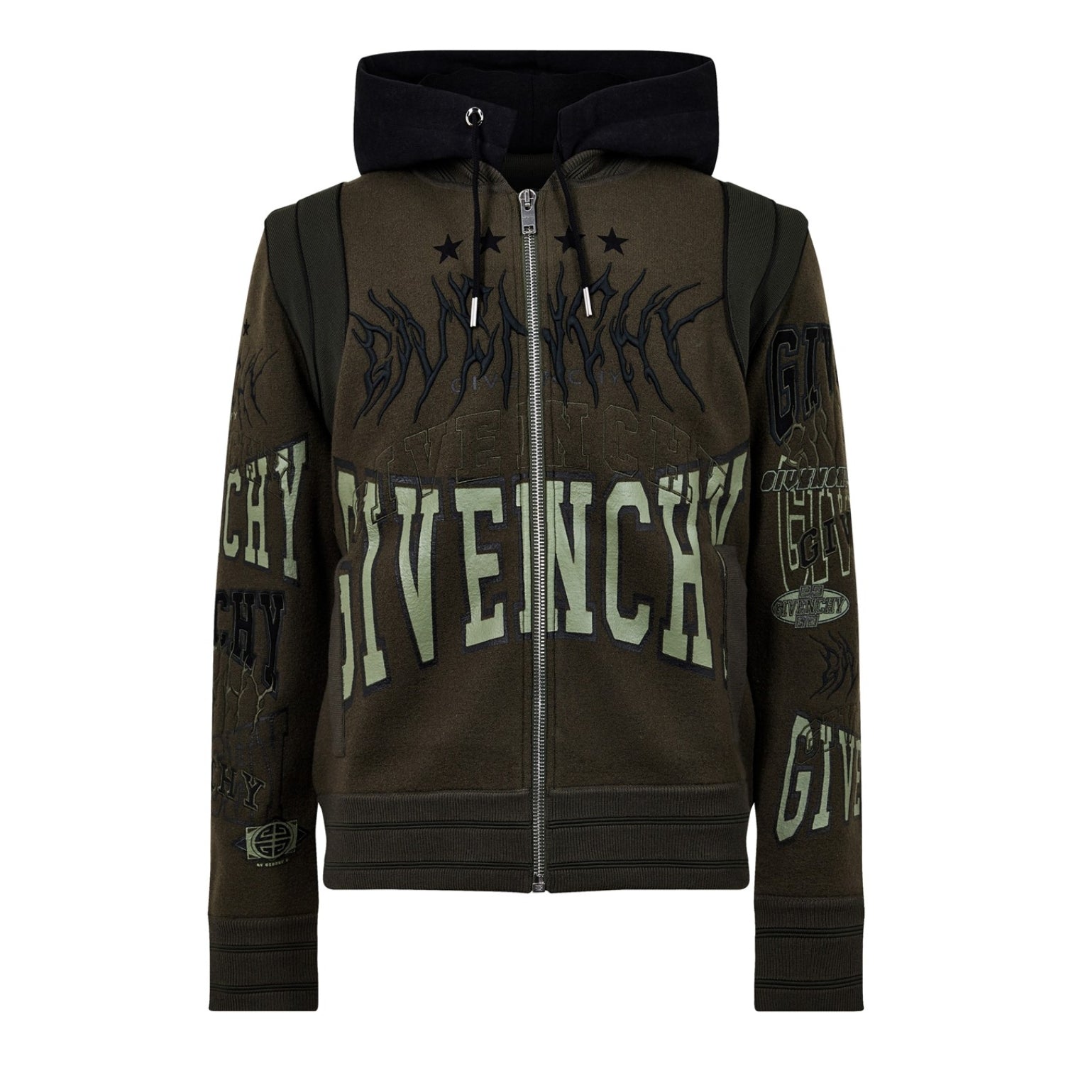 LUXURY HUB GIVENCHY LOGO VARSITY HOODIE