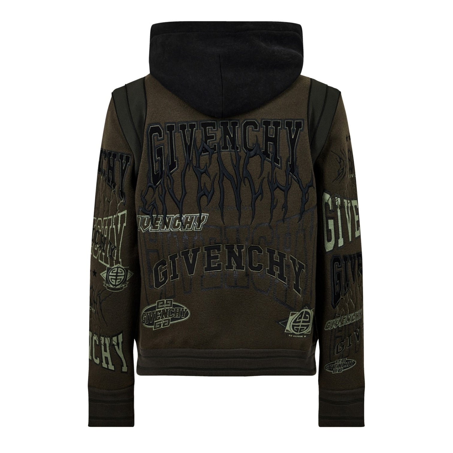 LUXURY HUB GIVENCHY LOGO VARSITY HOODIE