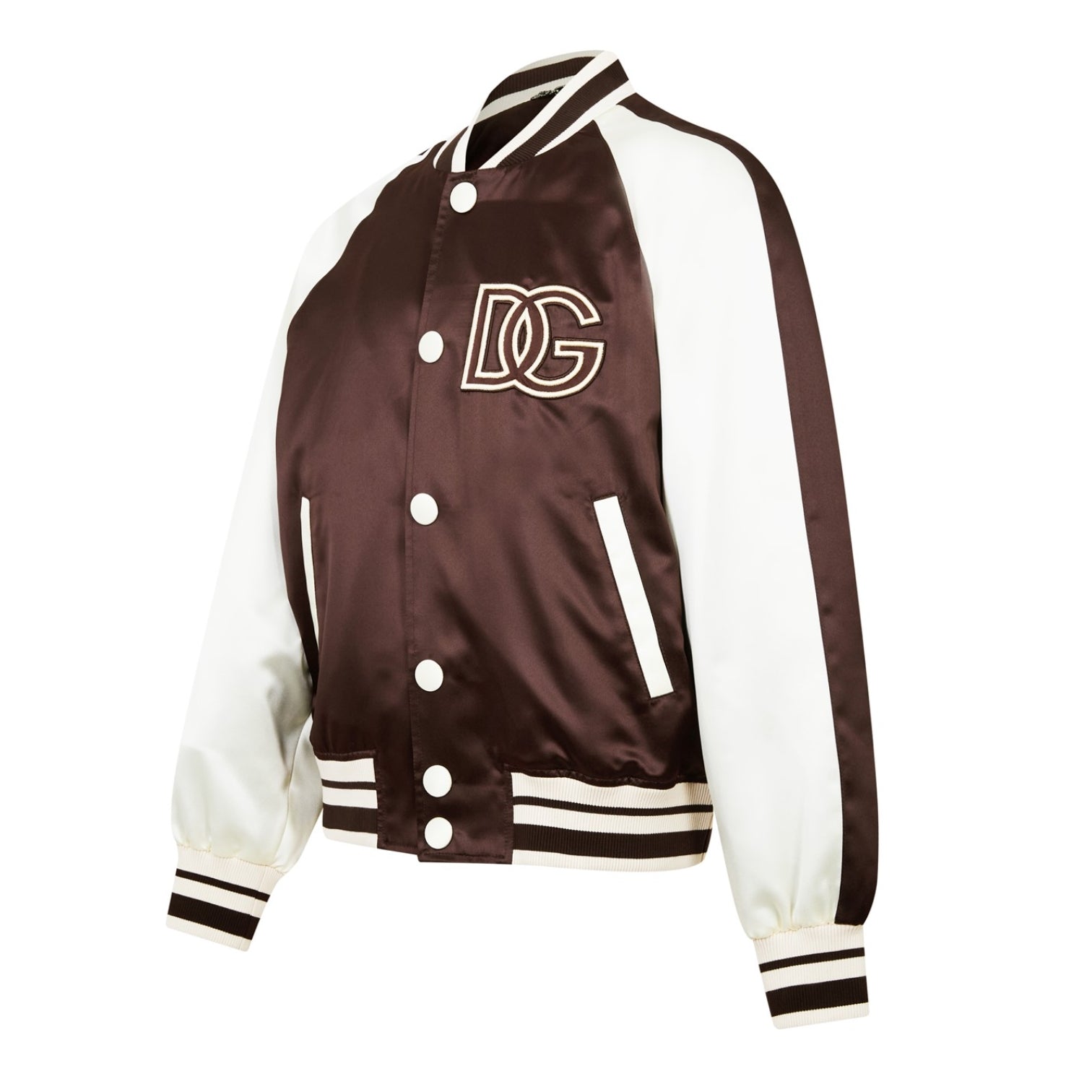 LUXURY HUB DOLCE AND GABBANA LOGO SATIN BOMBER JACKET