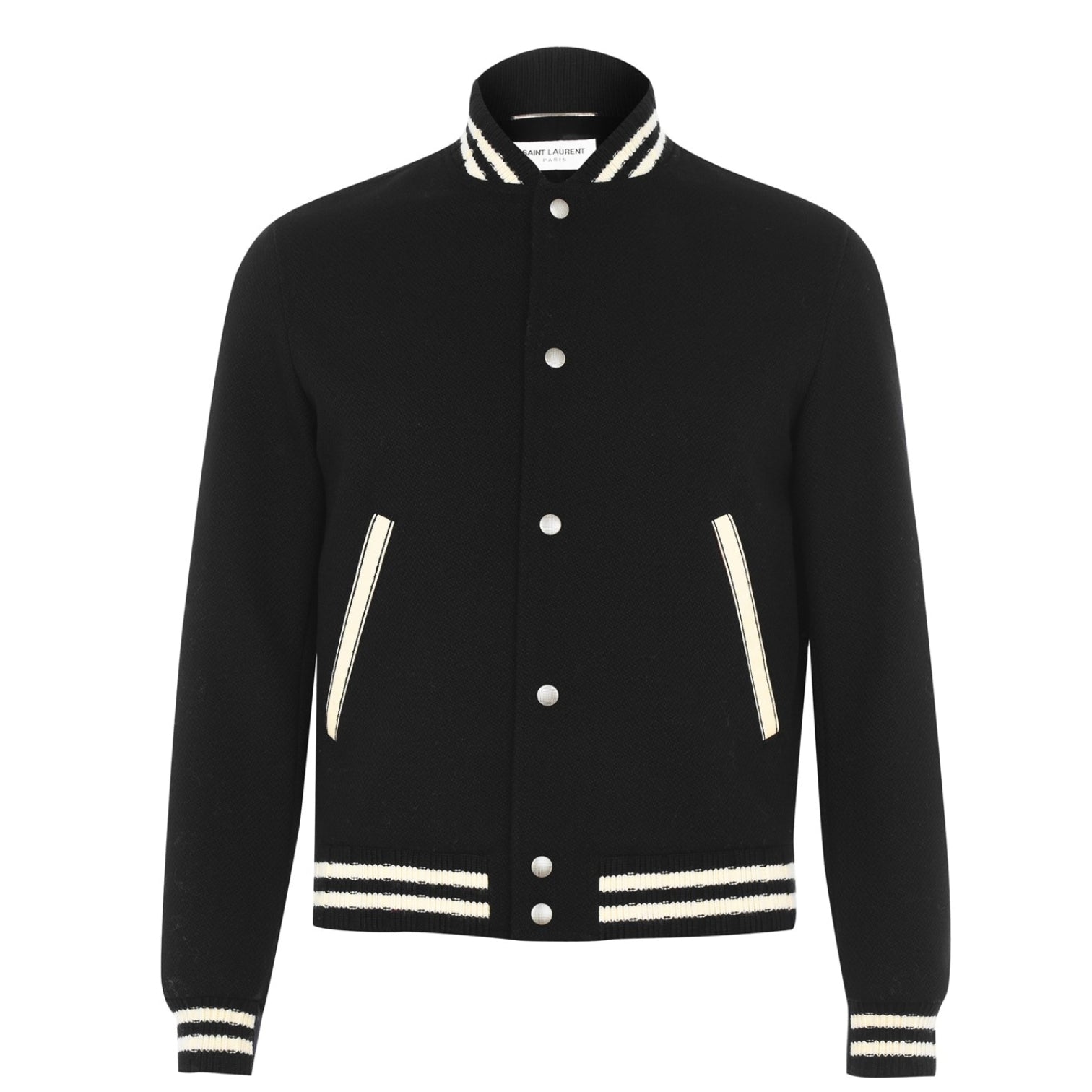 LUXURY HUB SAINT LAURENT TEDDY VARSITY JACKET