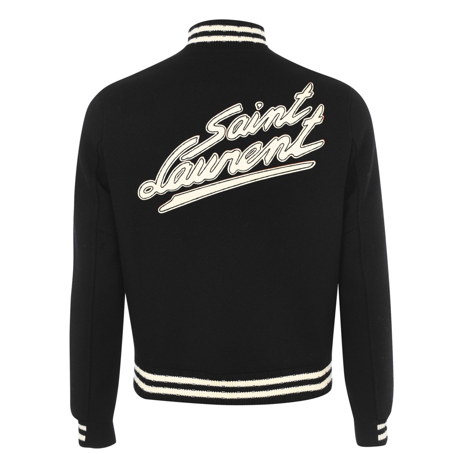 LUXURY HUB SAINT LAURENT TEDDY VARSITY JACKET