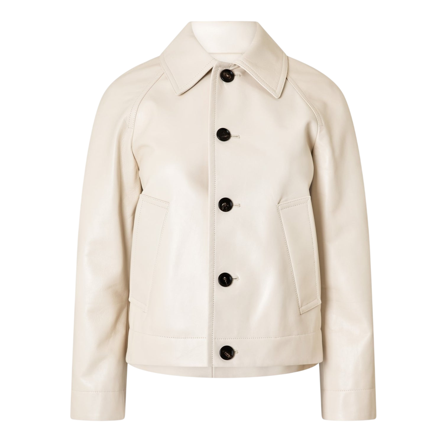 LUXURY HUB BOTTEGA VENETA WOMEN'S SOFT NAPPA CONCEALED ZIP LEATHER JACKET