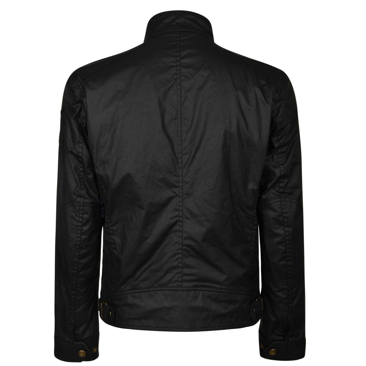 LUXURY HUB BELSTAFF MEN'S RACEMASTER WAXED COTTON LONG SLEEVE FUNNEL NECK WAX JACKET