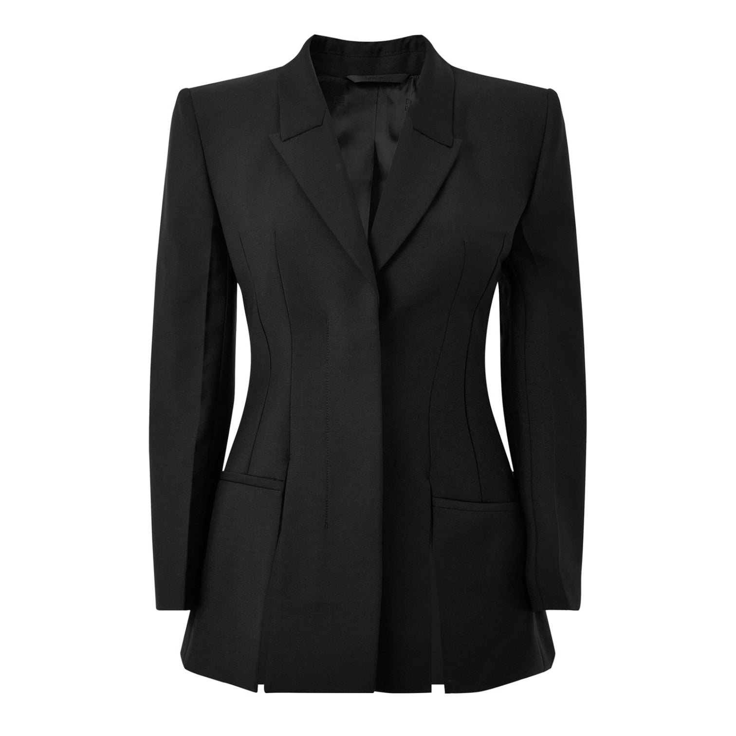 LUXURY HUB GIVENCHY FRINGE SLITS SINGLE BREASTED BLAZER JACKET