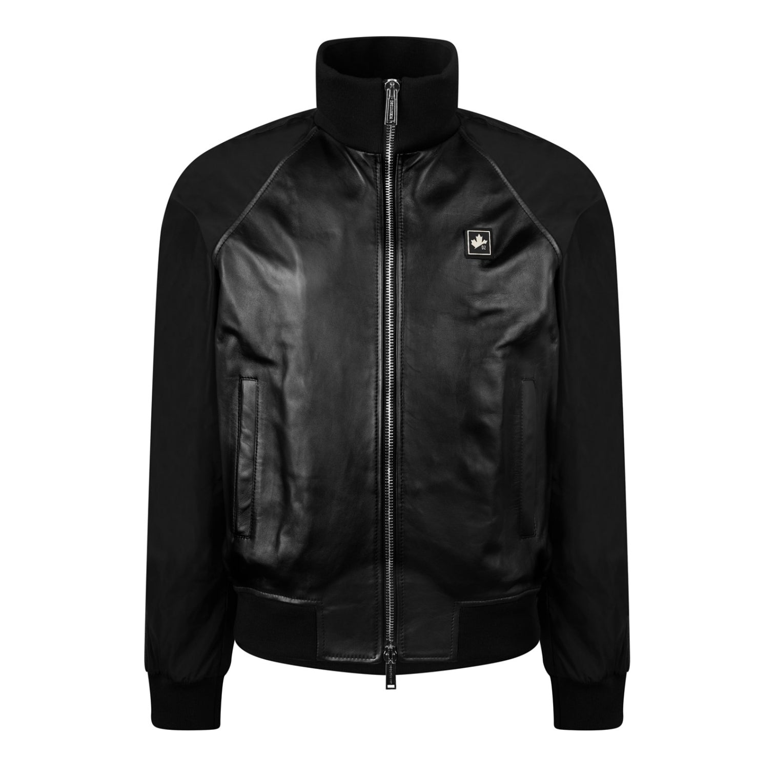 LUXURY HUB DSQUARED2 LEATHER BOMBER JACKET