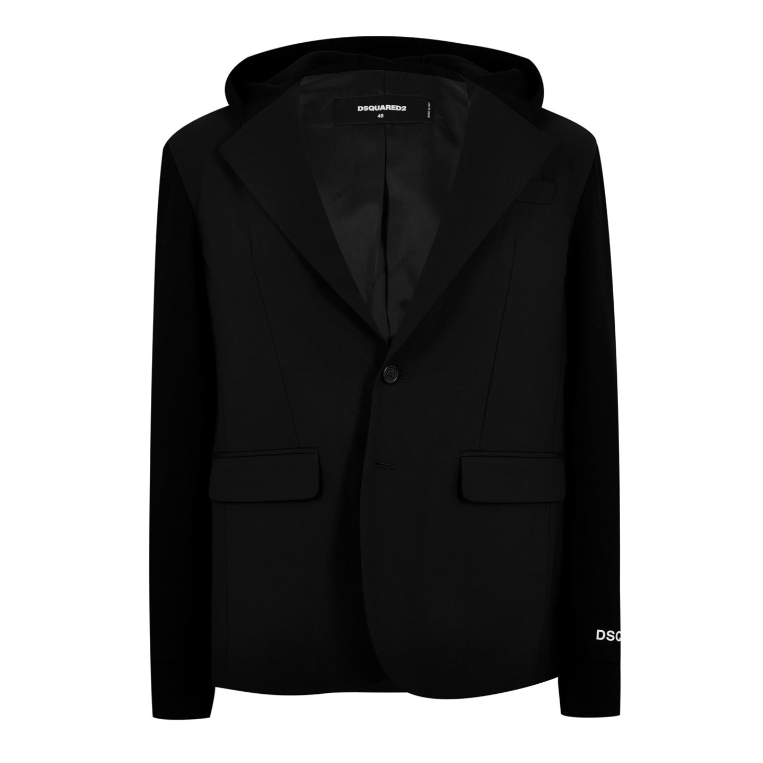 LUXURY HUB DSQUARED2 SINGLE BREASTED HOODED BLAZER