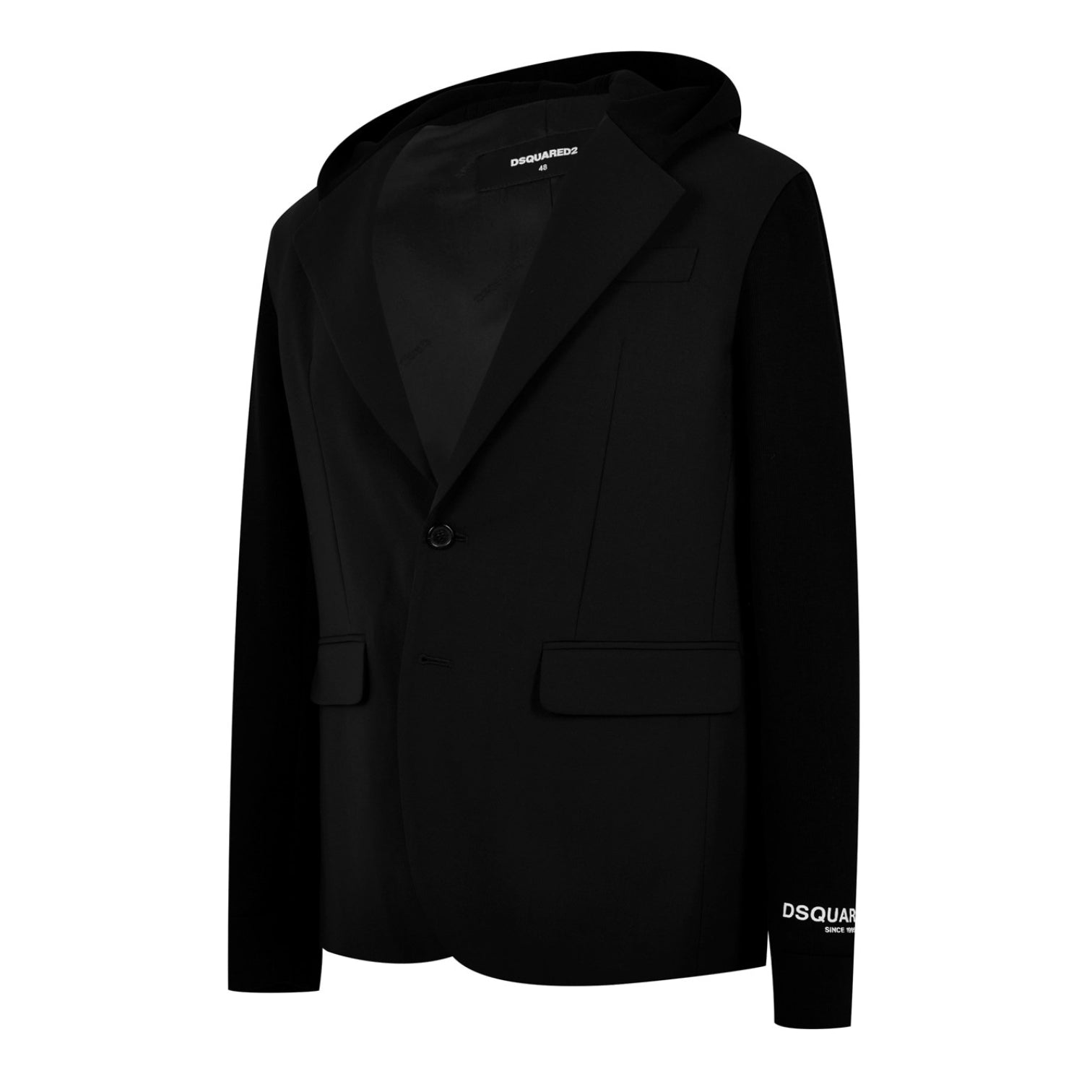 LUXURY HUB DSQUARED2 SINGLE BREASTED HOODED BLAZER