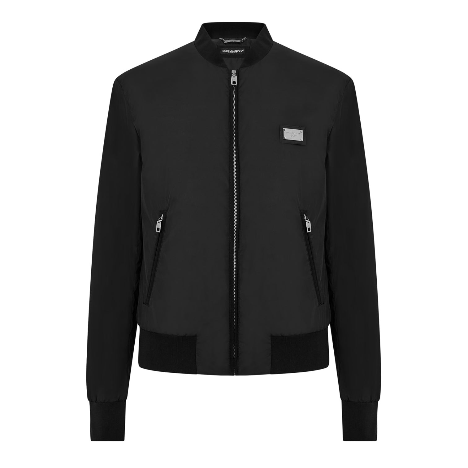 LUXURY HUB DOLCE AND GABBANA SILVER PLATE BOMBER JACKET