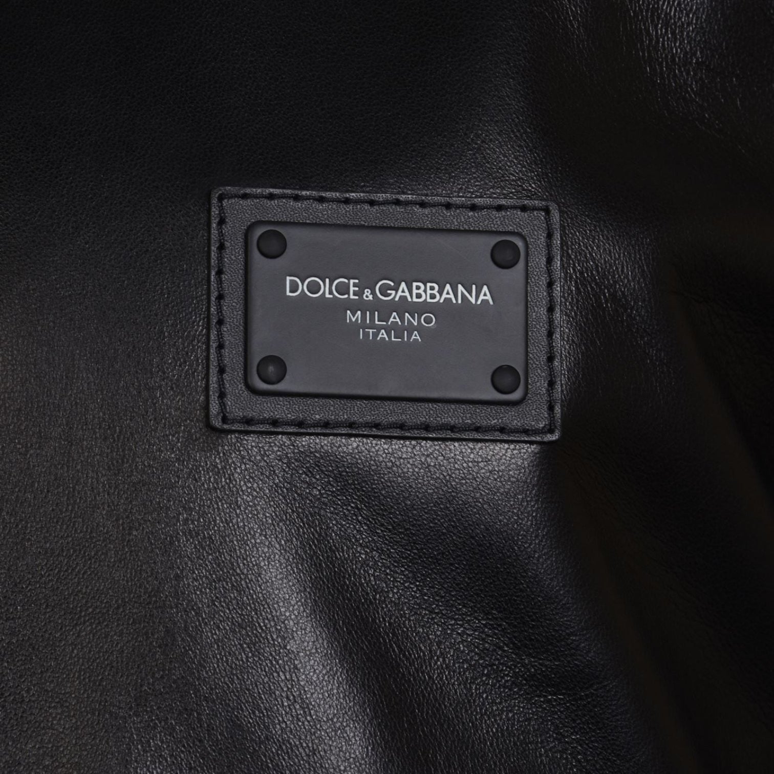 LUXURY HUB  DOLCE AND GABBANA LEATHER BOMBER JACKET