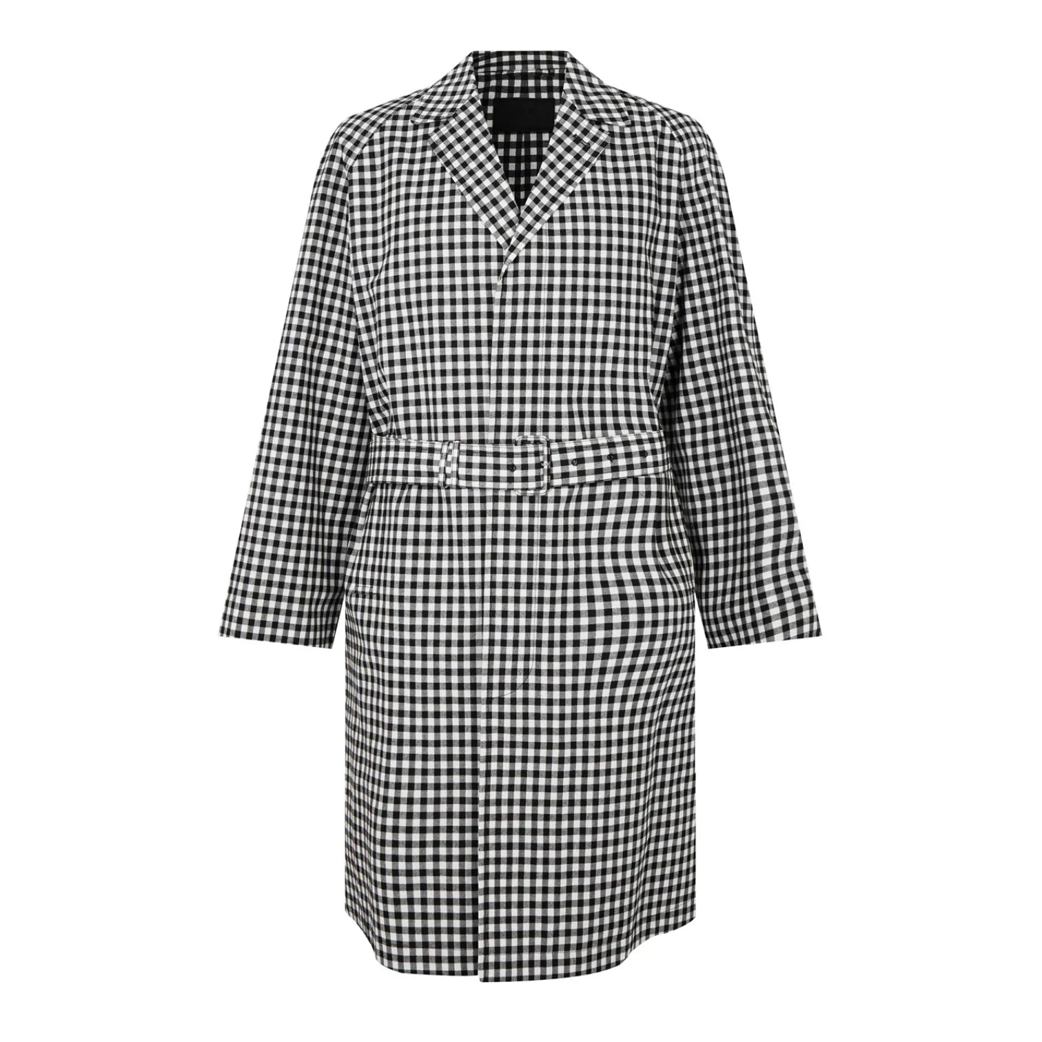 LUXURY HUB PRADA GINGHAM CHECK TRENCH COAT