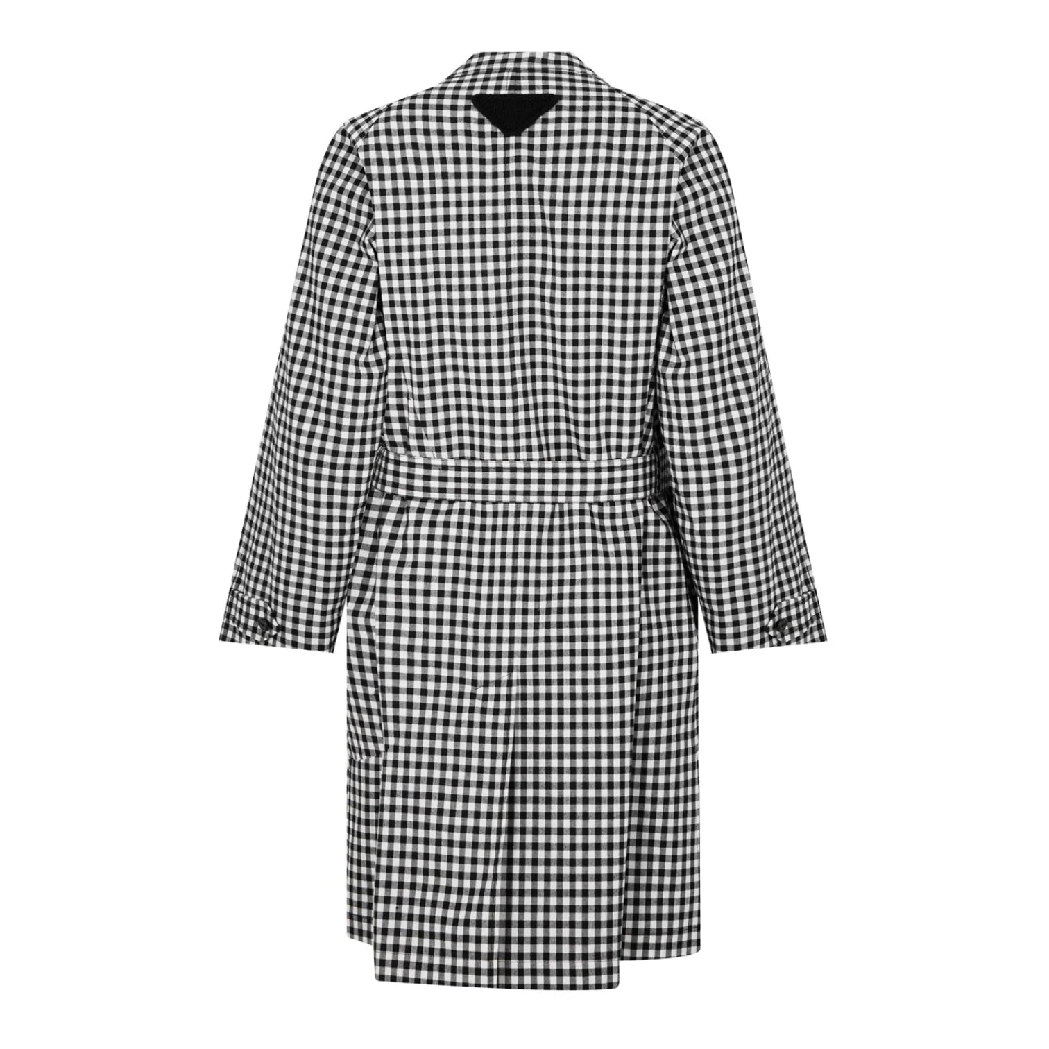 LUXURY HUB PRADA GINGHAM CHECK TRENCH COAT