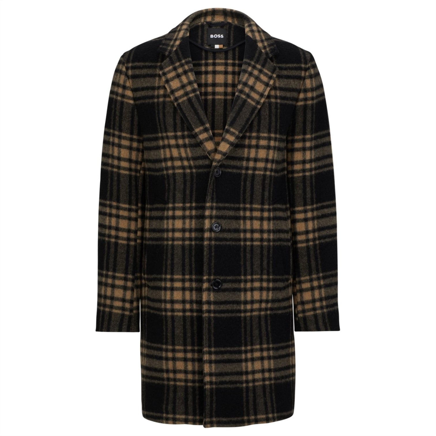 LUXURY HUB BOSS RELAXED CHECKED COAT