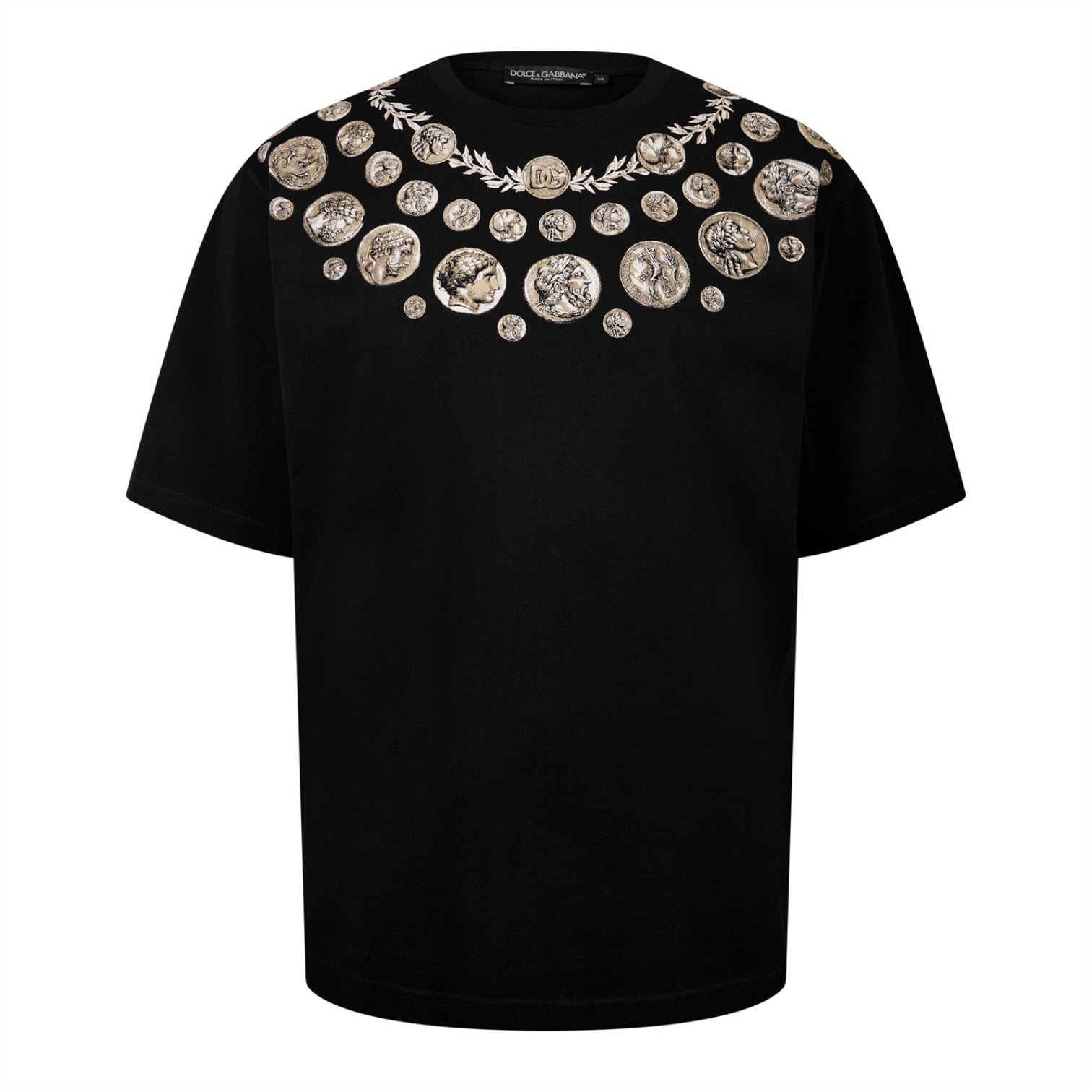 LUXURY HUB DOLCE AND GABBANA COIN PRINT JERSEY TEE