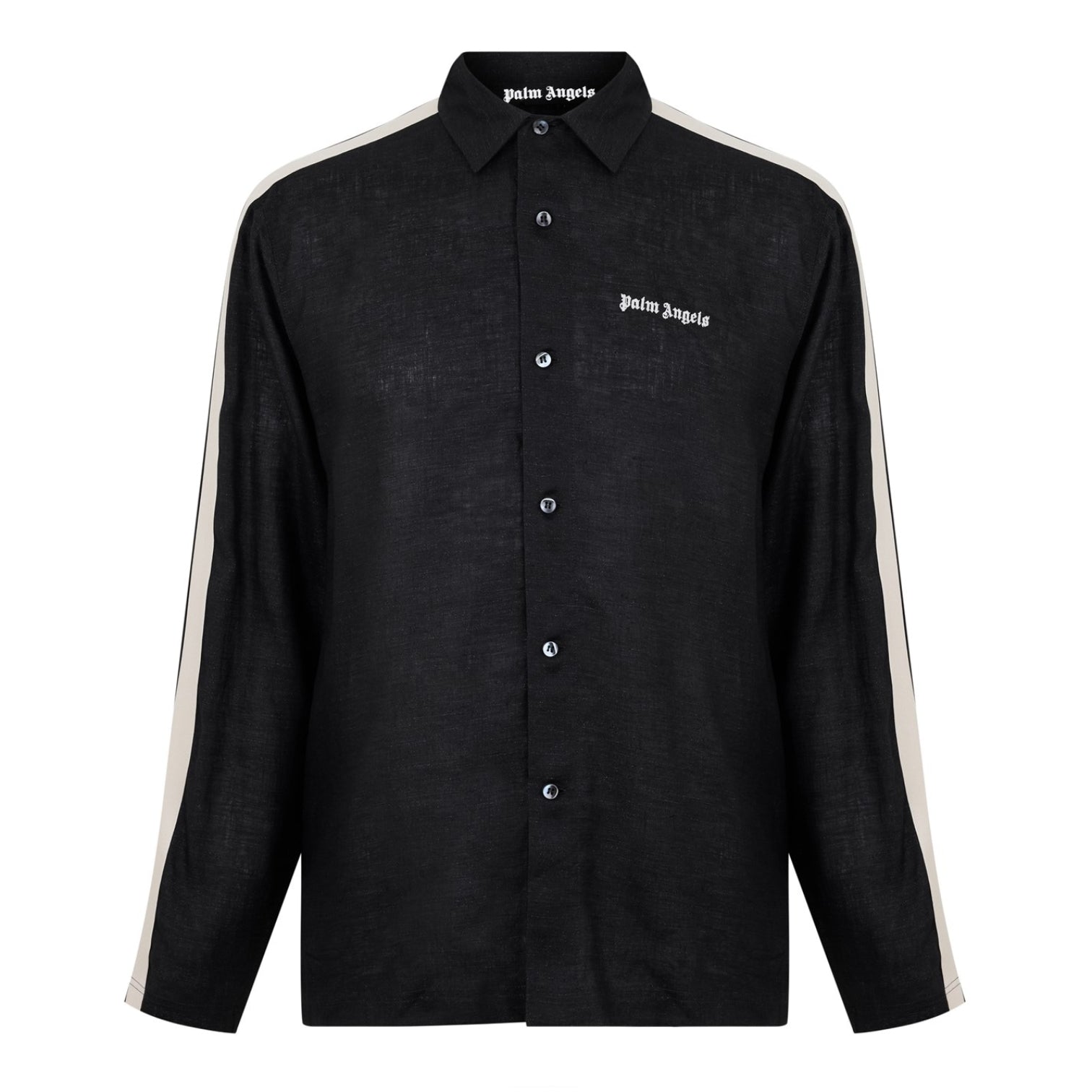 LUXURY HUB PALM ANGELS PALM LINEN TRACK SHIRT