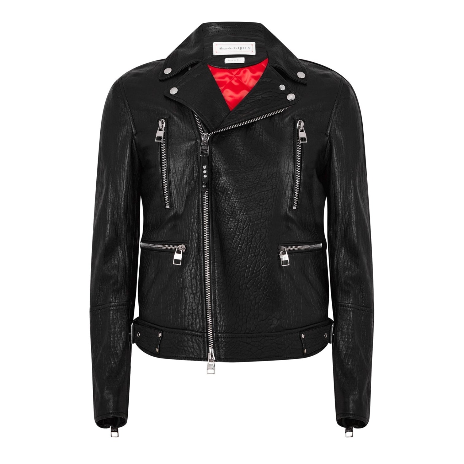 LUXURY HUB ALEXANDER MCQUEEN ESSENTIAL LEATHER BIKER JACKET