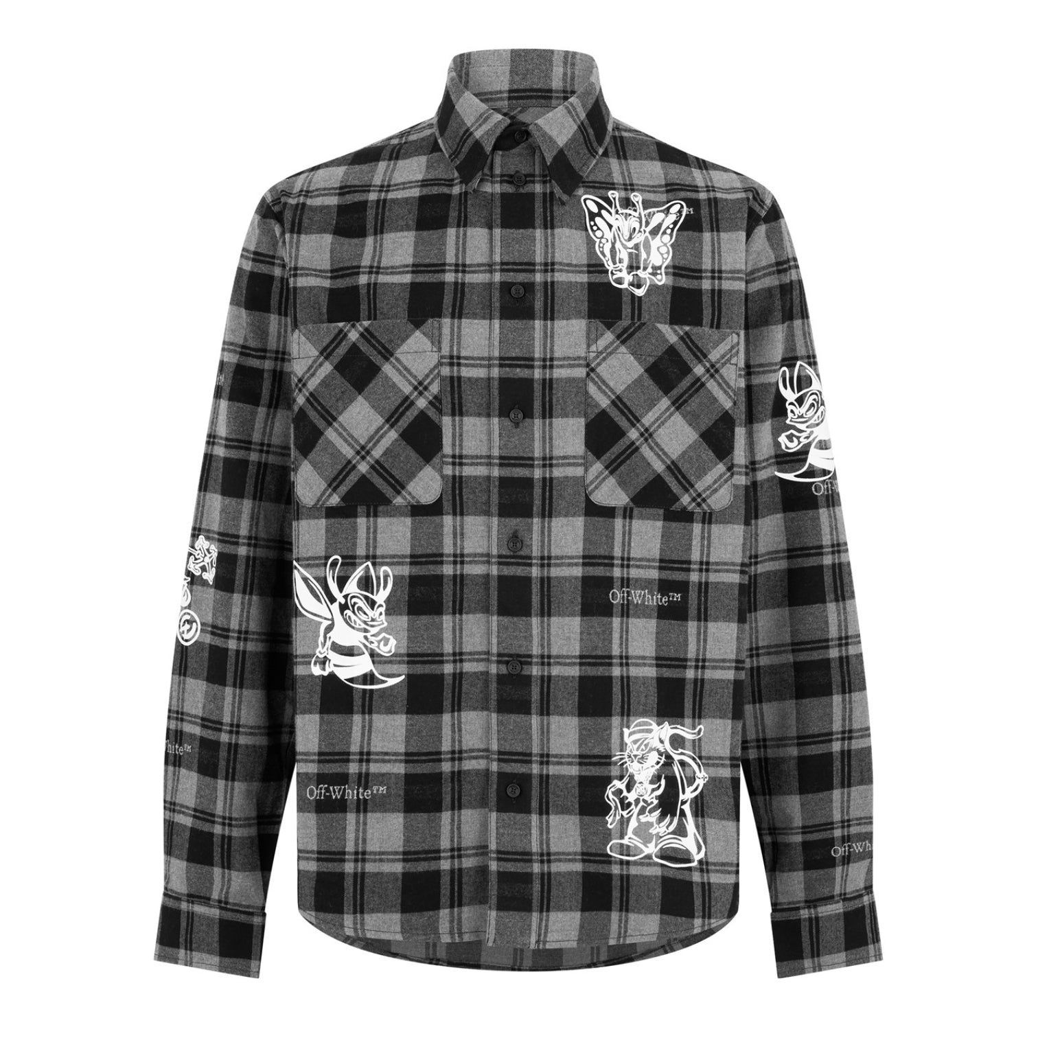 LUXURY HUB OFF WHITE OFF CHAR FLANNEL SHIRT