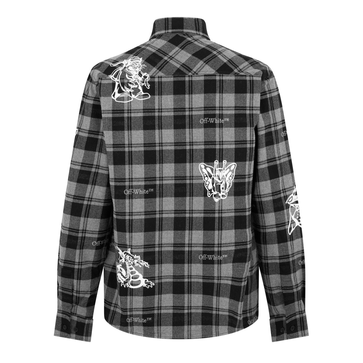 LUXURY HUB OFF WHITE OFF CHAR FLANNEL SHIRT