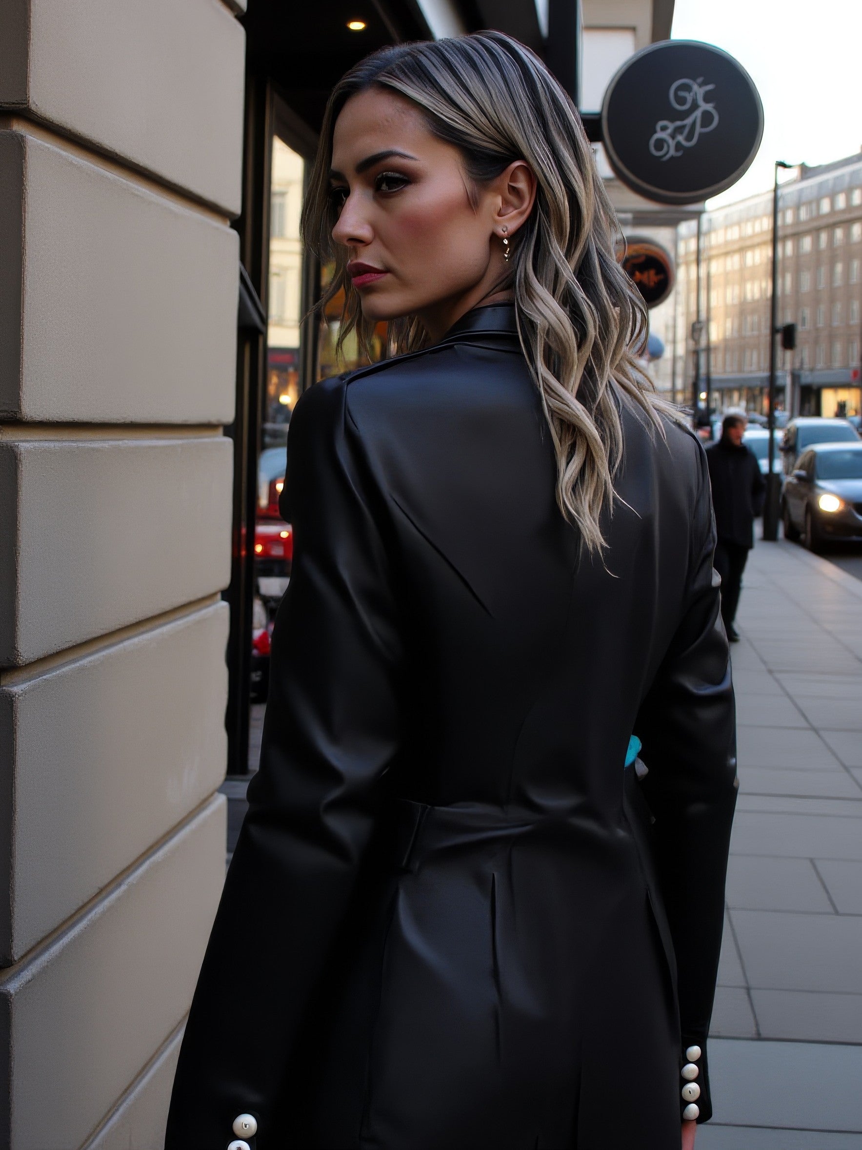 LUXURY HUB BALMAIN DOUBLE BREASTED LEATHER BLAZER