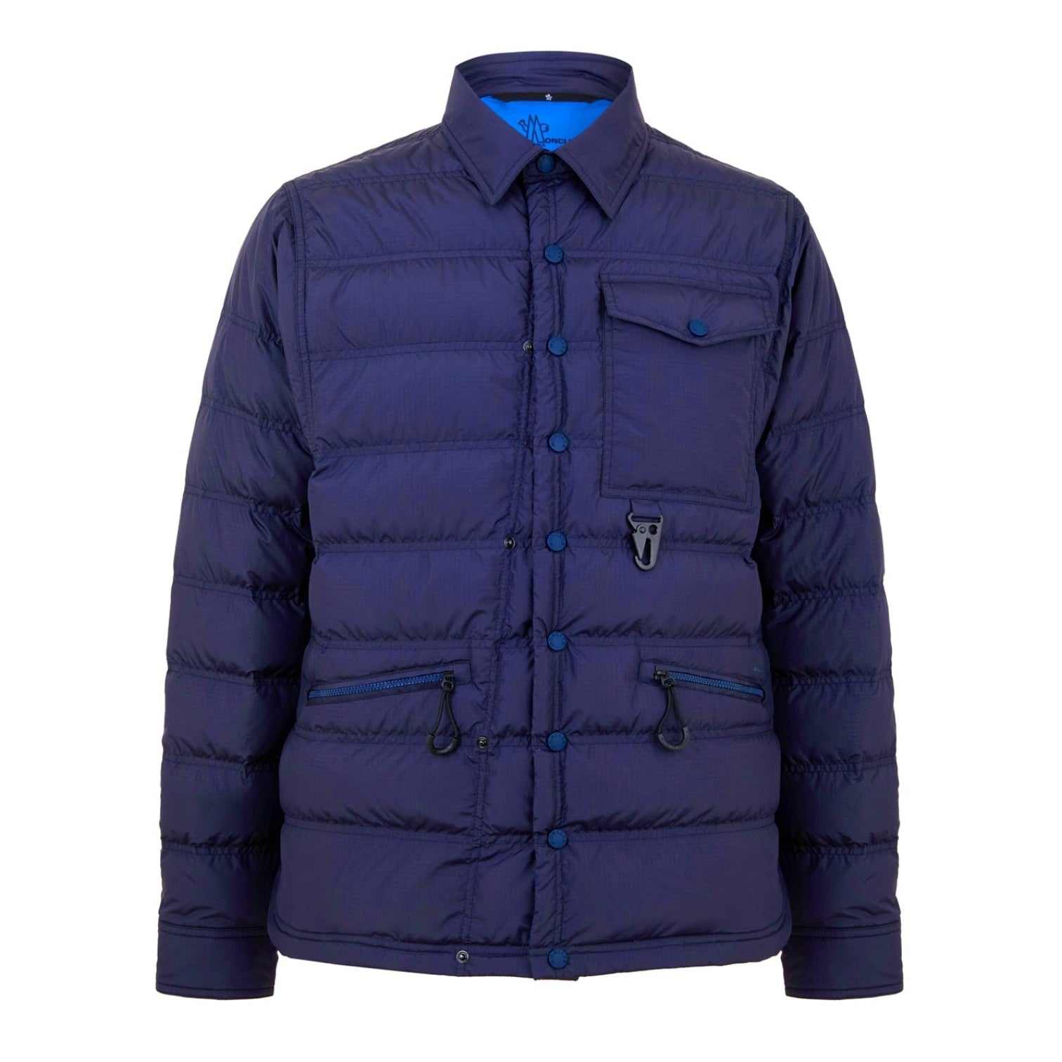 LUXURY HUB MONCLER GRENOBLE MEN'S LAVACHEY NAVY BLUE 90/10 GOOSE DOWN LONG SLEEVE SHORT PUFFER JACKET