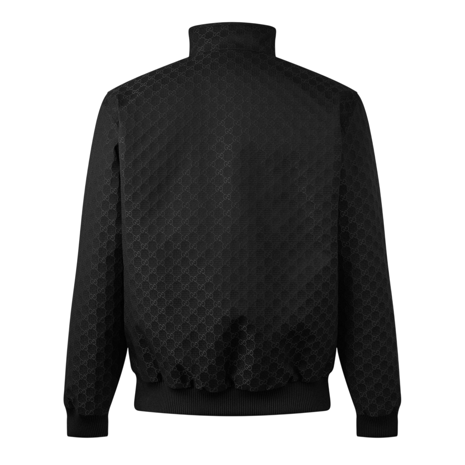 LUXURY HUB GUCCI MEN'S GG RIPSTOP COTTON STAND COLLAR HARRINGTON JACKET