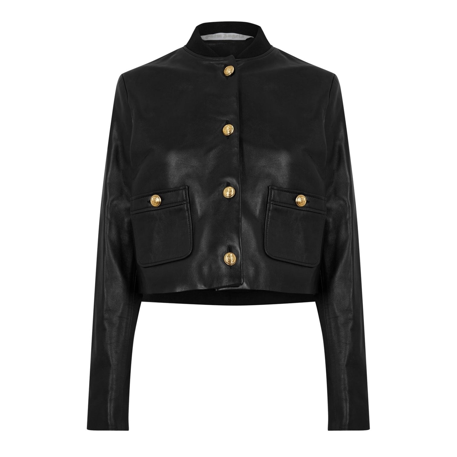 LUXURY HUB PALM ANGELS CROPPED LEATHER JACKET