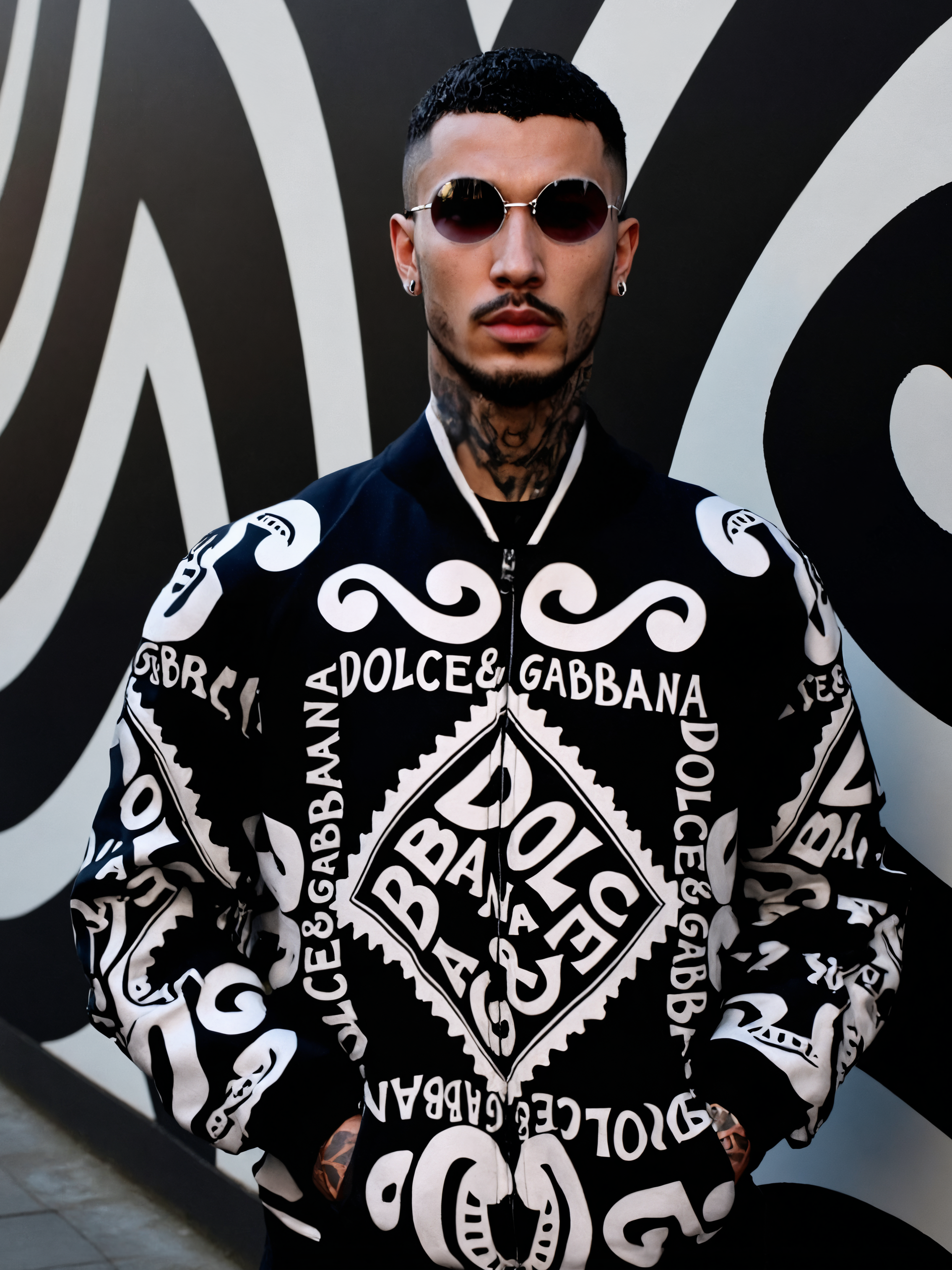 LUXURY HUB DOLCE AND GABBANA MARINA PRINT BOMBER JACKET