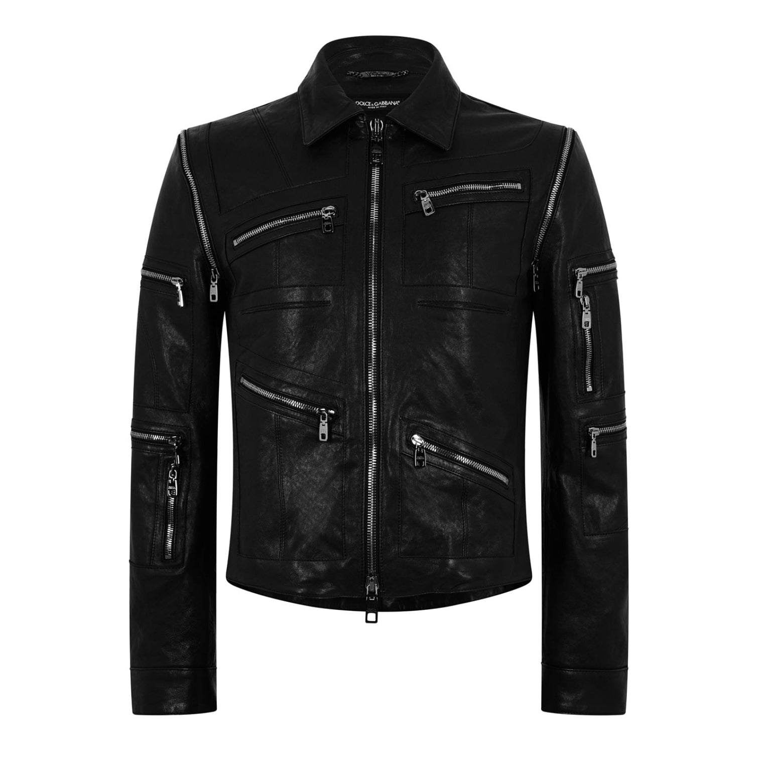 LUXURY HUB DOLCE AND GABBANA WASHED LEATHER JACKET