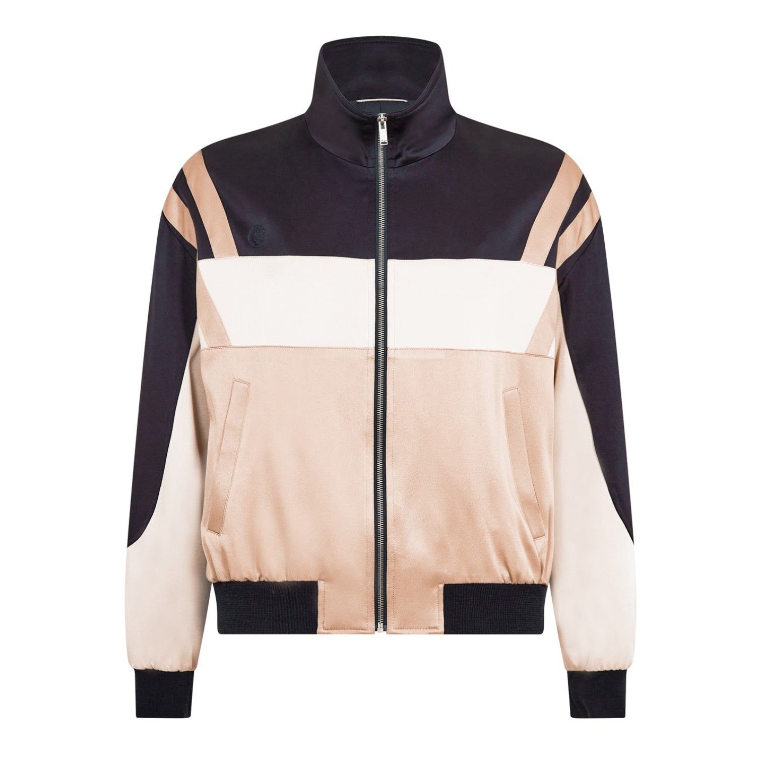 LUXURY HUB SAINT LAURENT PANELLED ZIP-UP BOMBER JACKET